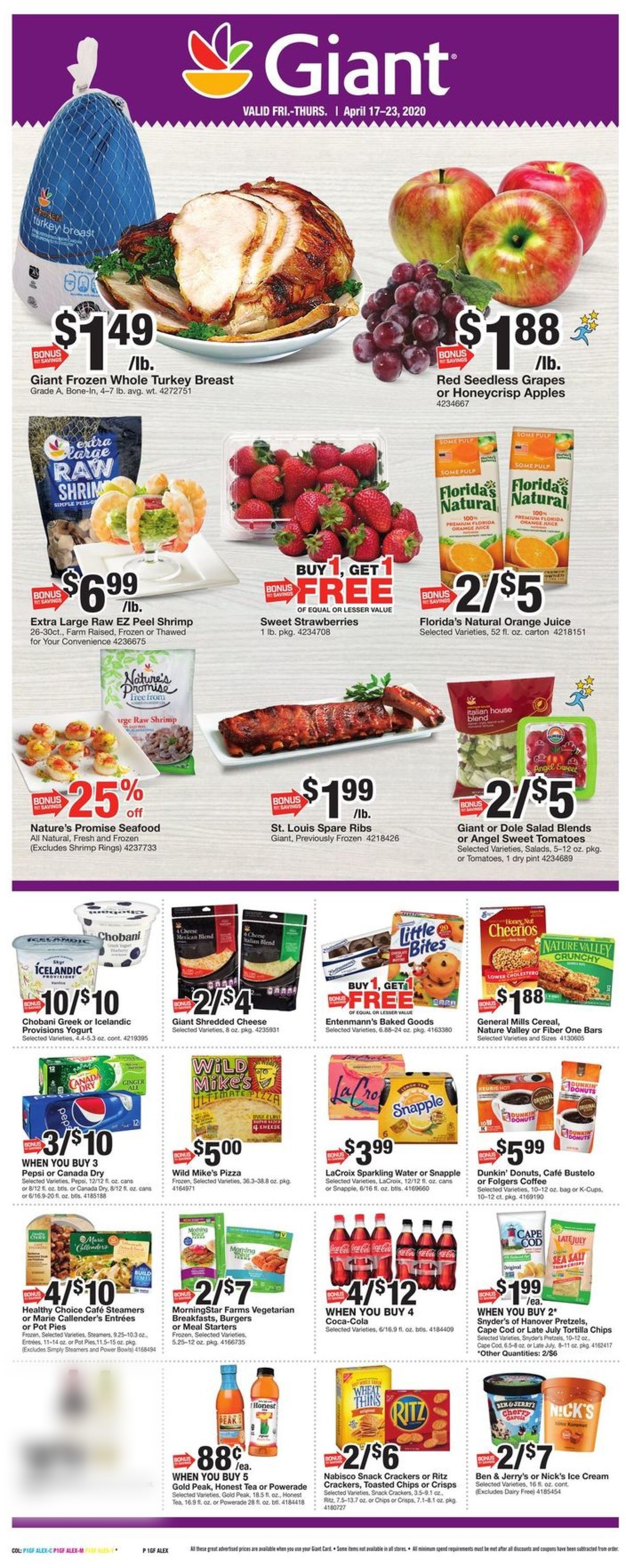 Giant Food Weekly Ad Circular - valid 04/17-04/23/2020