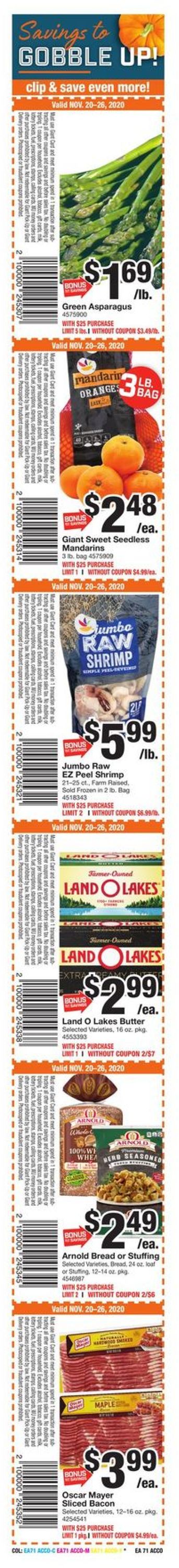 Giant Food Thanksgiving 2020 Weekly Ad Circular - valid 11/20-11/26/2020 (Page 2)