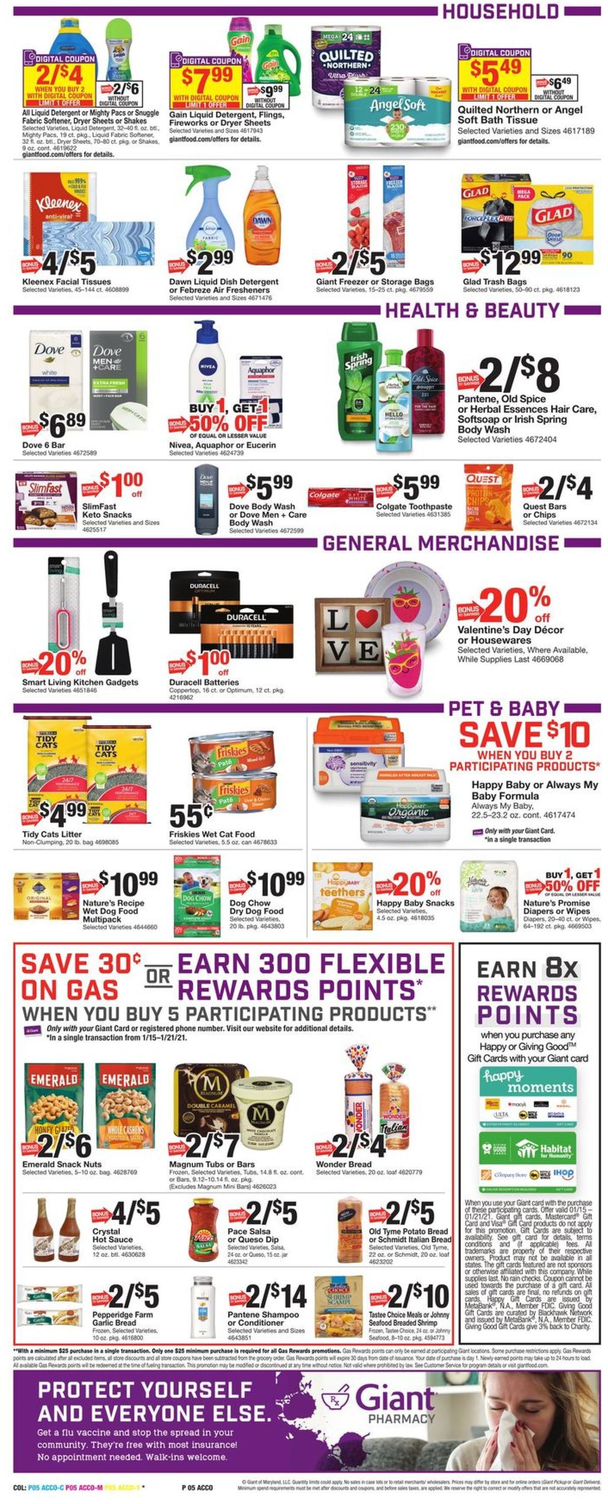 Giant Food Weekly Ad Circular - valid 01/15-01/21/2021 (Page 8)
