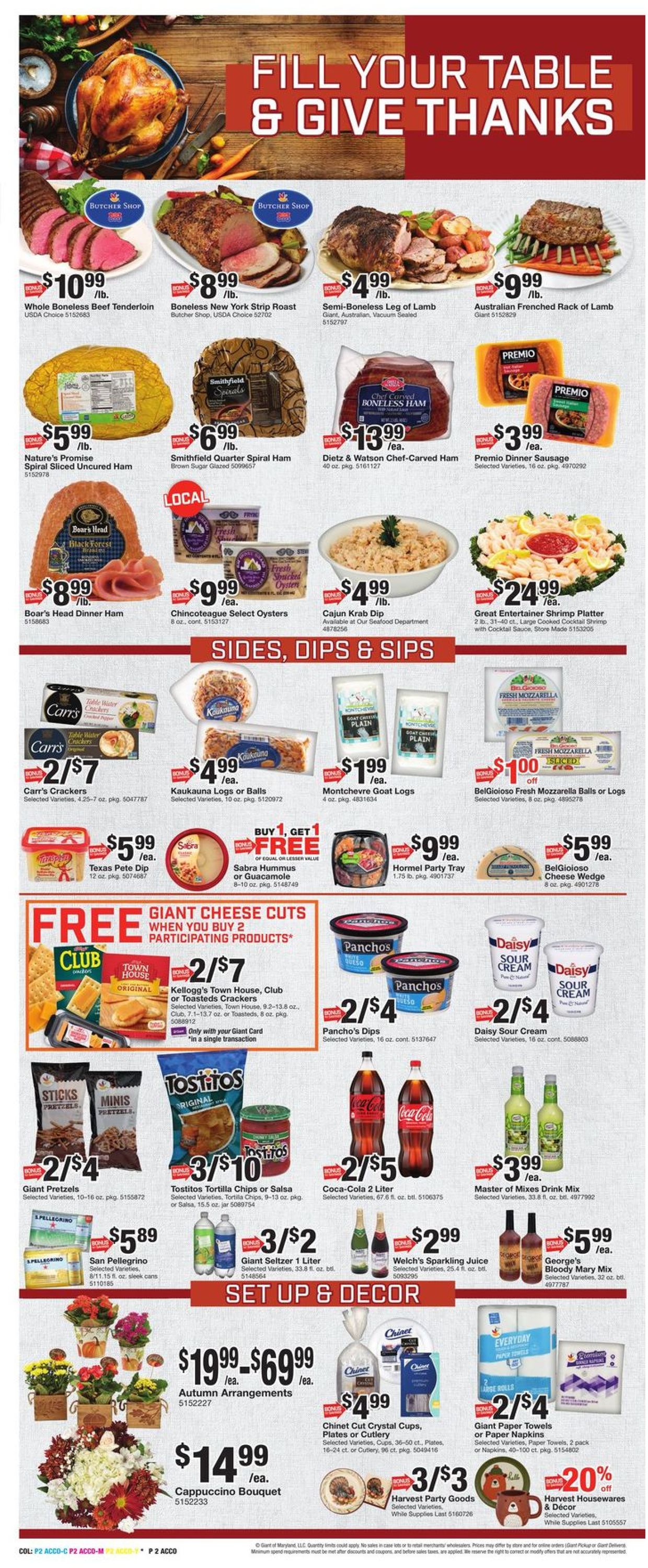 Giant Food THANKSGIVING 2021 Weekly Ad Circular - valid 11/19-11/25/2021 (Page 4)