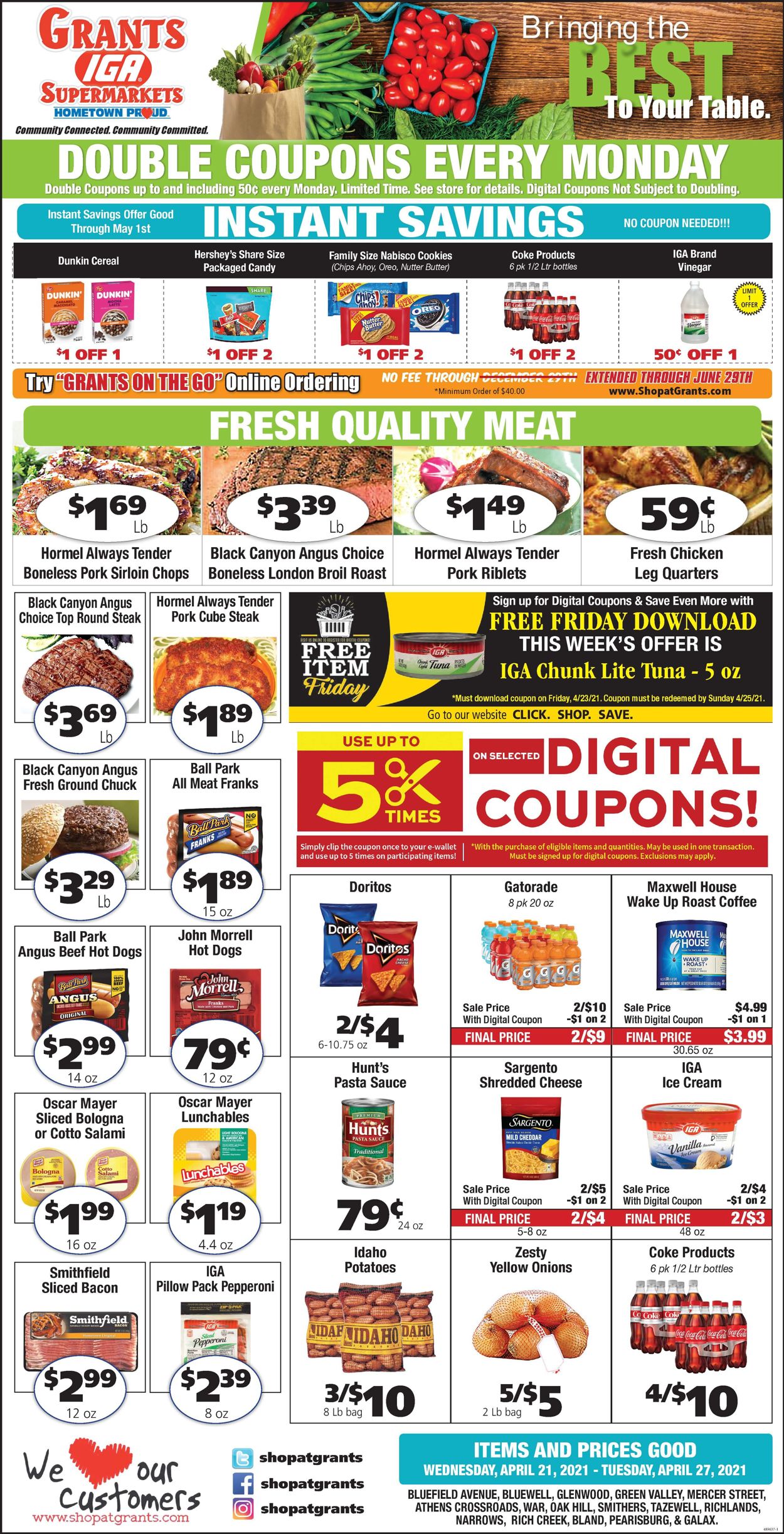 Grant's Supermarket Weekly Ad Circular - valid 04/21-04/27/2021