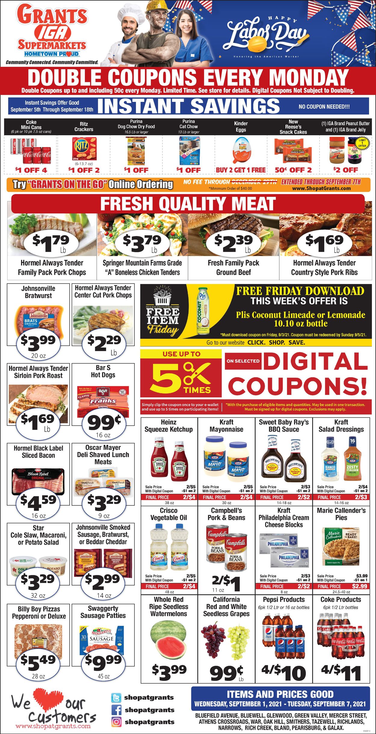 Grant's Supermarket Weekly Ad Circular - valid 09/01-09/07/2021