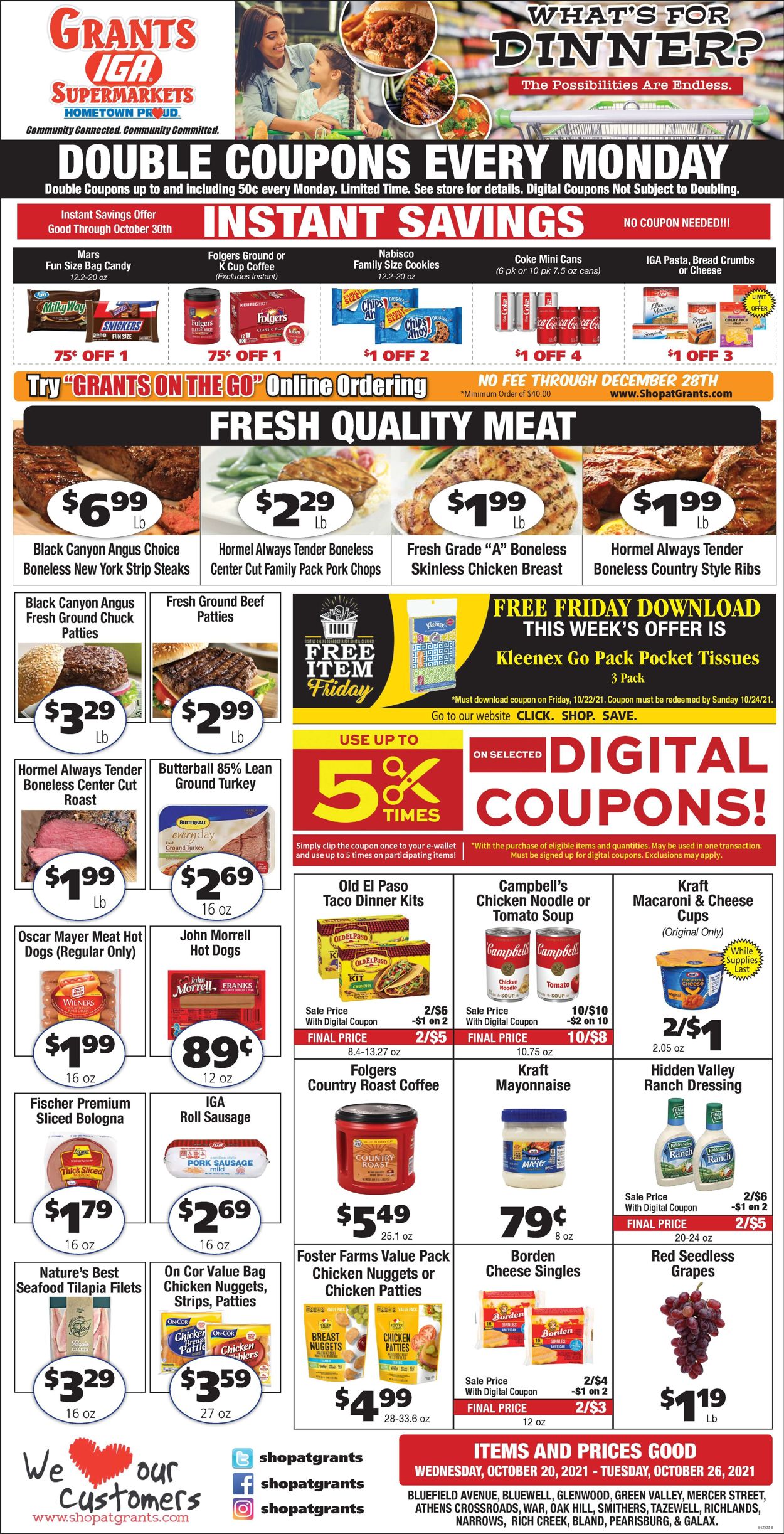 Grant's Supermarket Weekly Ad Circular - valid 10/20-10/26/2021