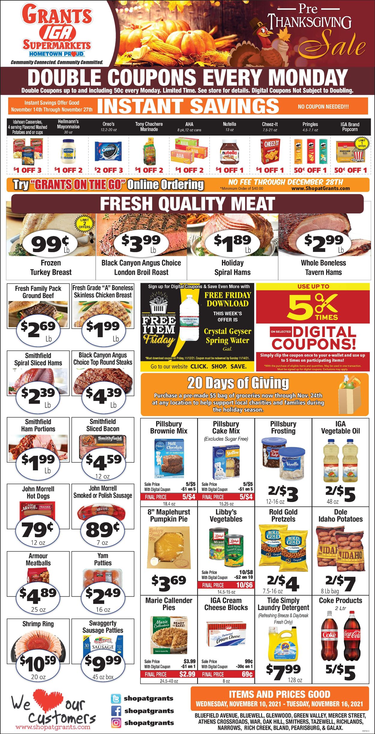Grant's Supermarket Weekly Ad Circular - valid 11/10-11/16/2021