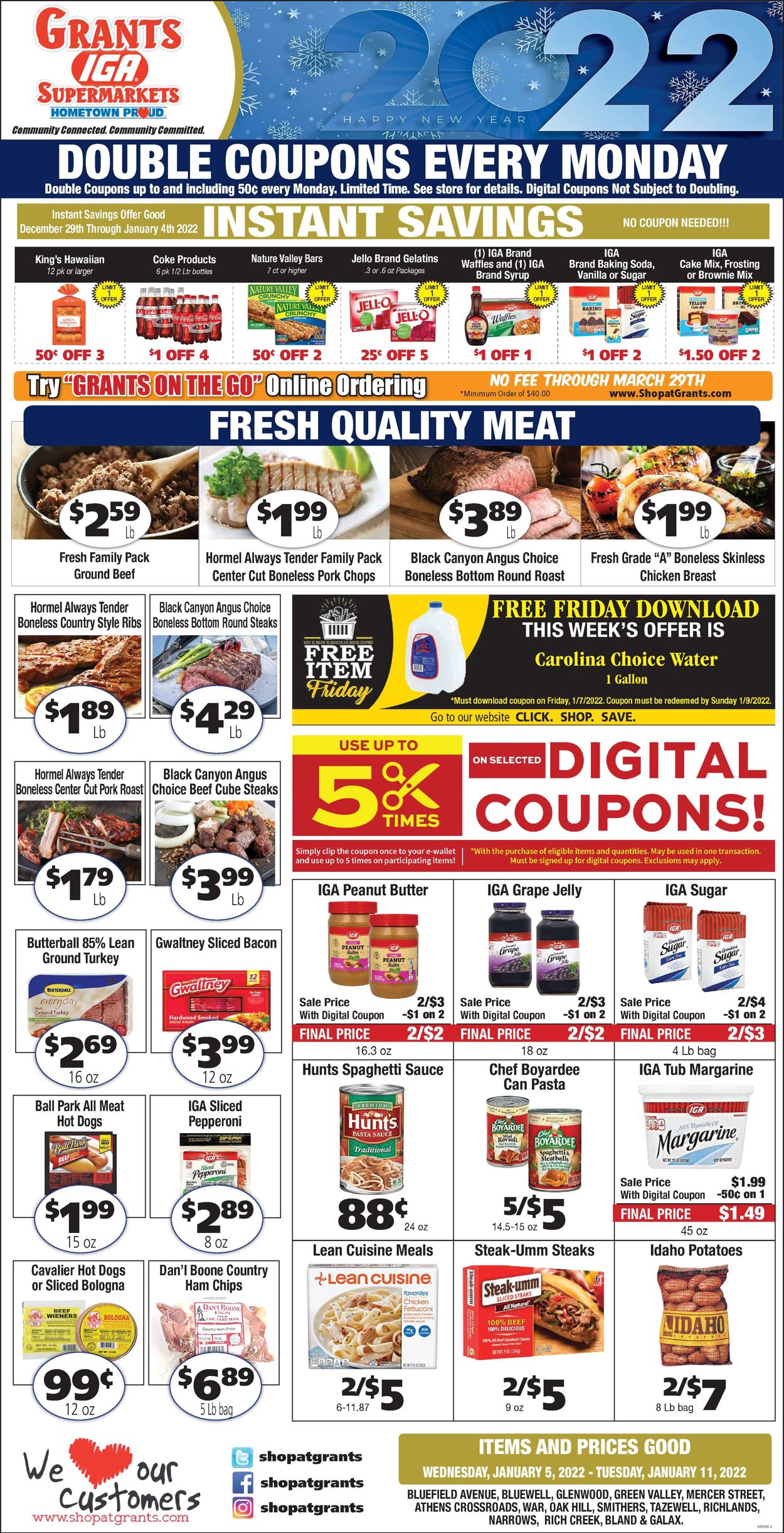 Grant's Supermarket Weekly Ad Circular - valid 01/05-01/11/2022
