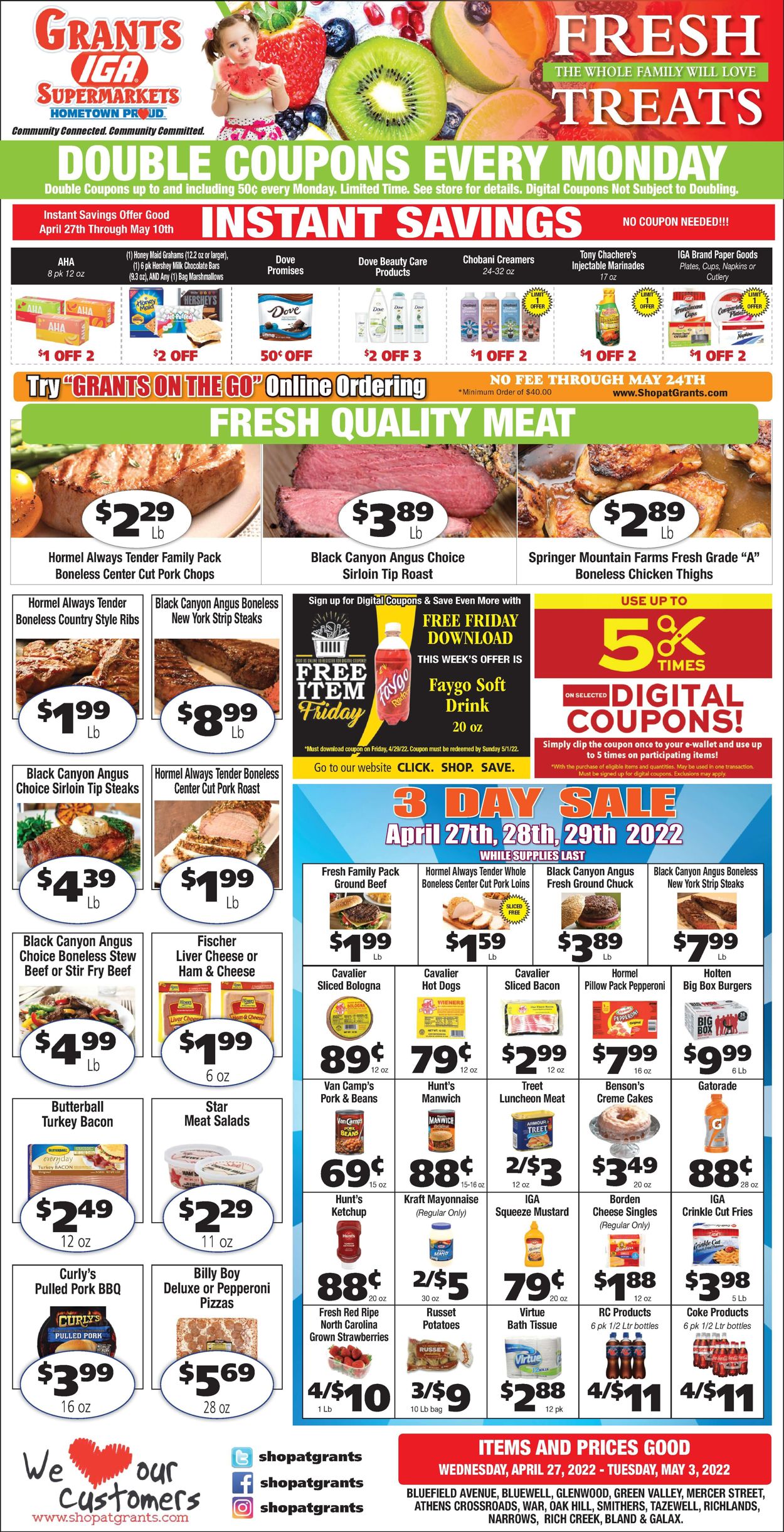 Grant's Supermarket Weekly Ad Circular - valid 04/27-05/03/2022