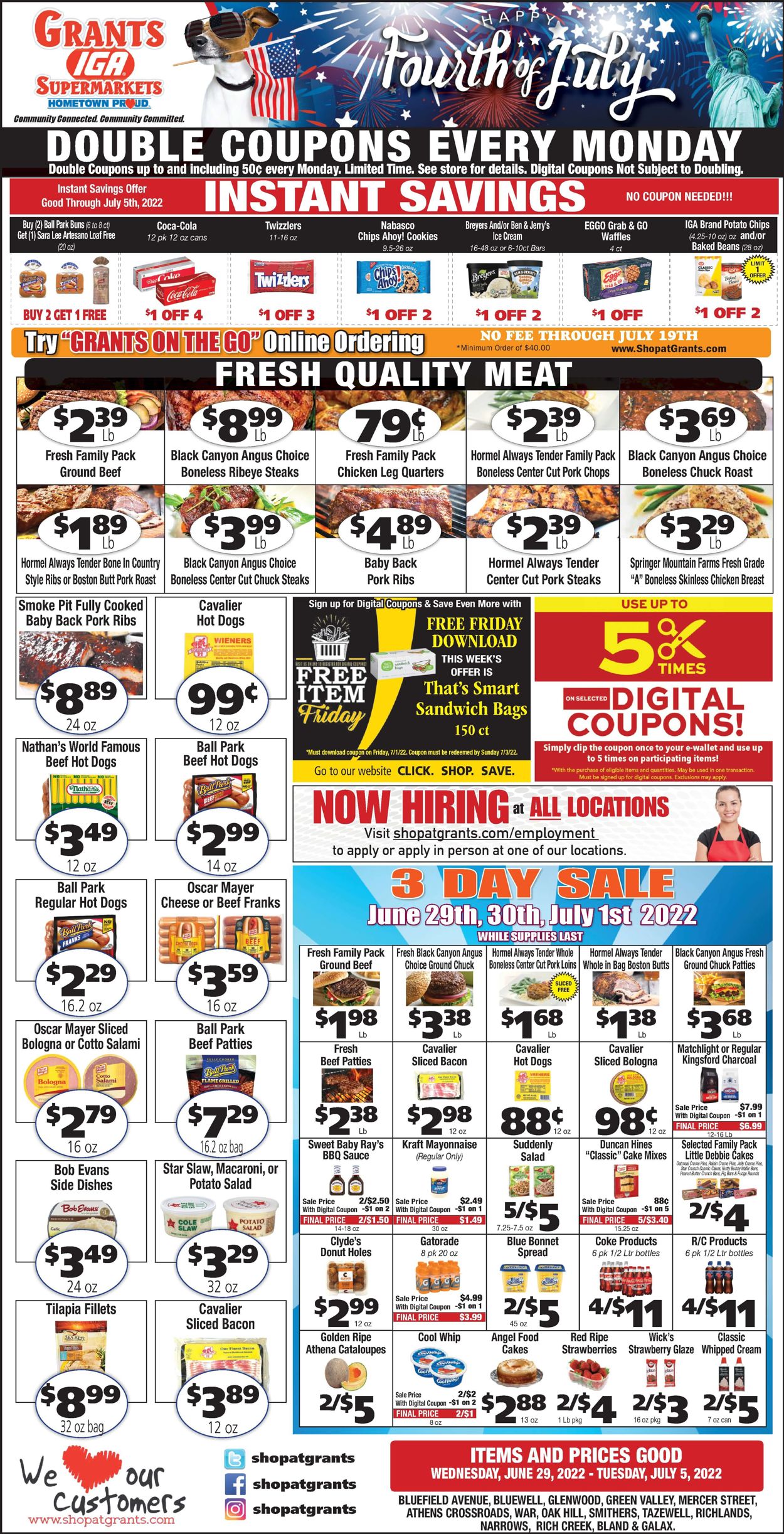 Grant's Supermarket - 4th of July Sale Weekly Ad Circular - valid 06/29-07/05/2022