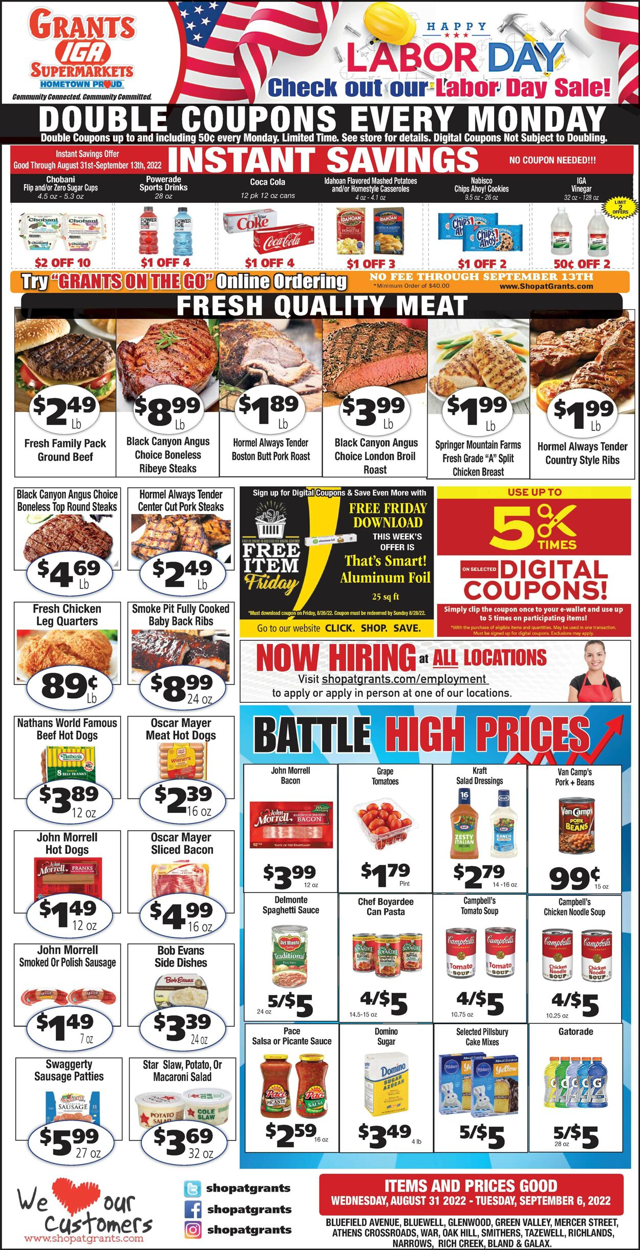 Grant's Supermarket Weekly Ad Circular - valid 08/31-09/06/2022