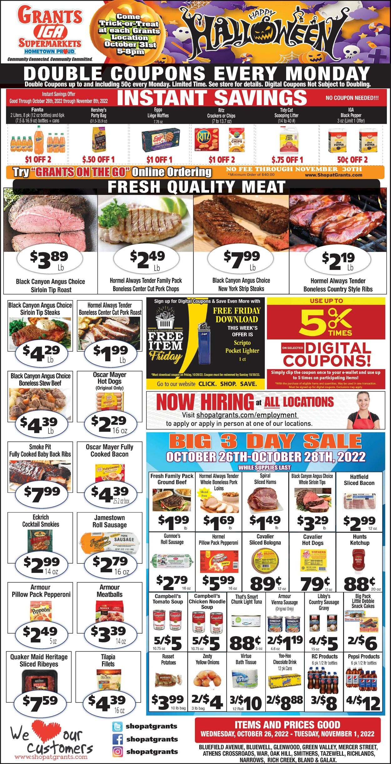 Grant's Supermarket Weekly Ad Circular - valid 10/26-11/01/2022