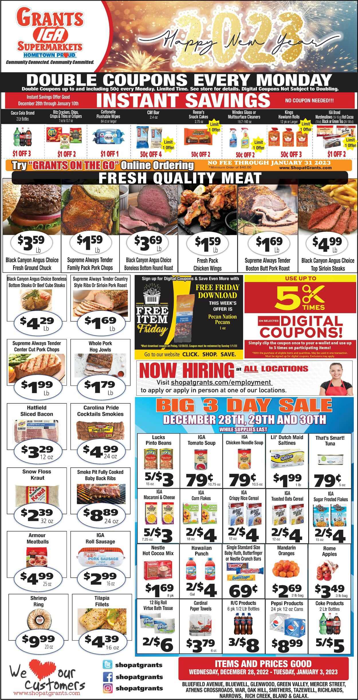 Grant's Supermarket Weekly Ad Circular - valid 12/28-01/03/2023