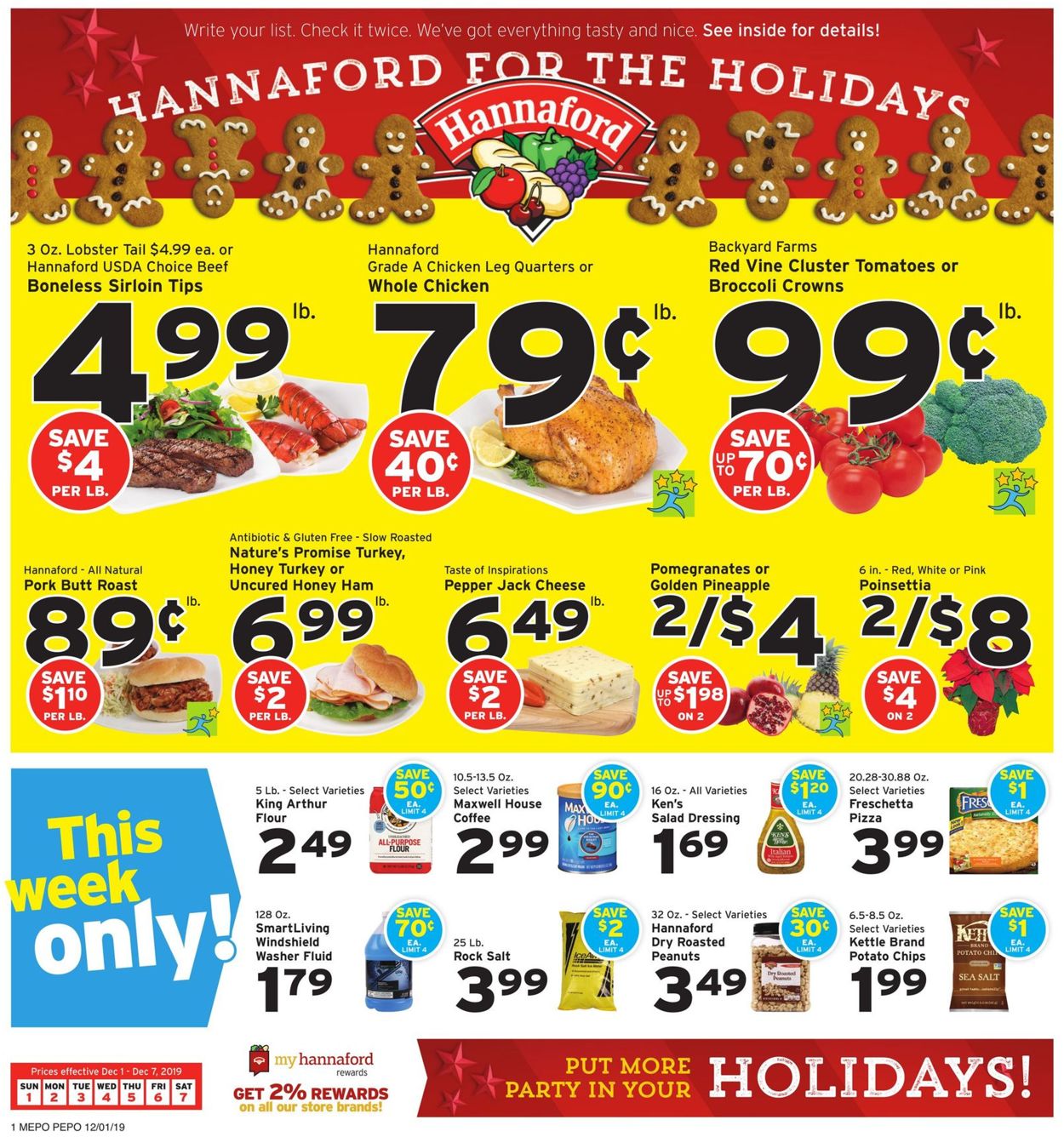 Hannaford - Holiday Ad 2019 Weekly Ad Circular - valid 12/01-12/07/2019