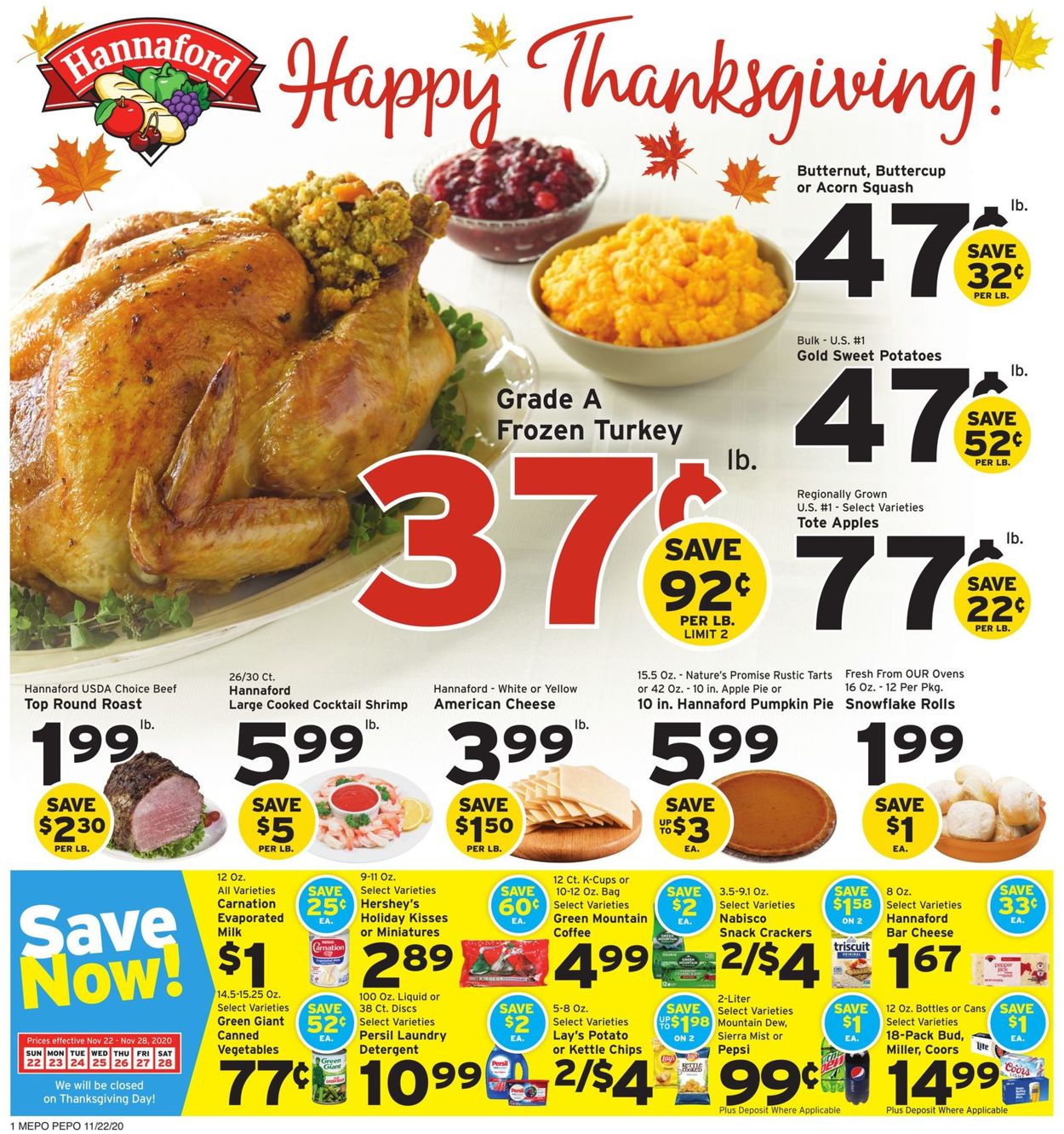 Hannaford - Thanksgiving Ad 2020 Weekly Ad Circular - valid 11/22-11/28/2020