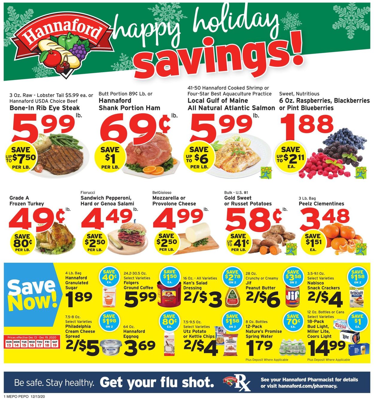 Hannaford Holiday Savings 2020 Weekly Ad Circular - valid 12/13-12/19/2020