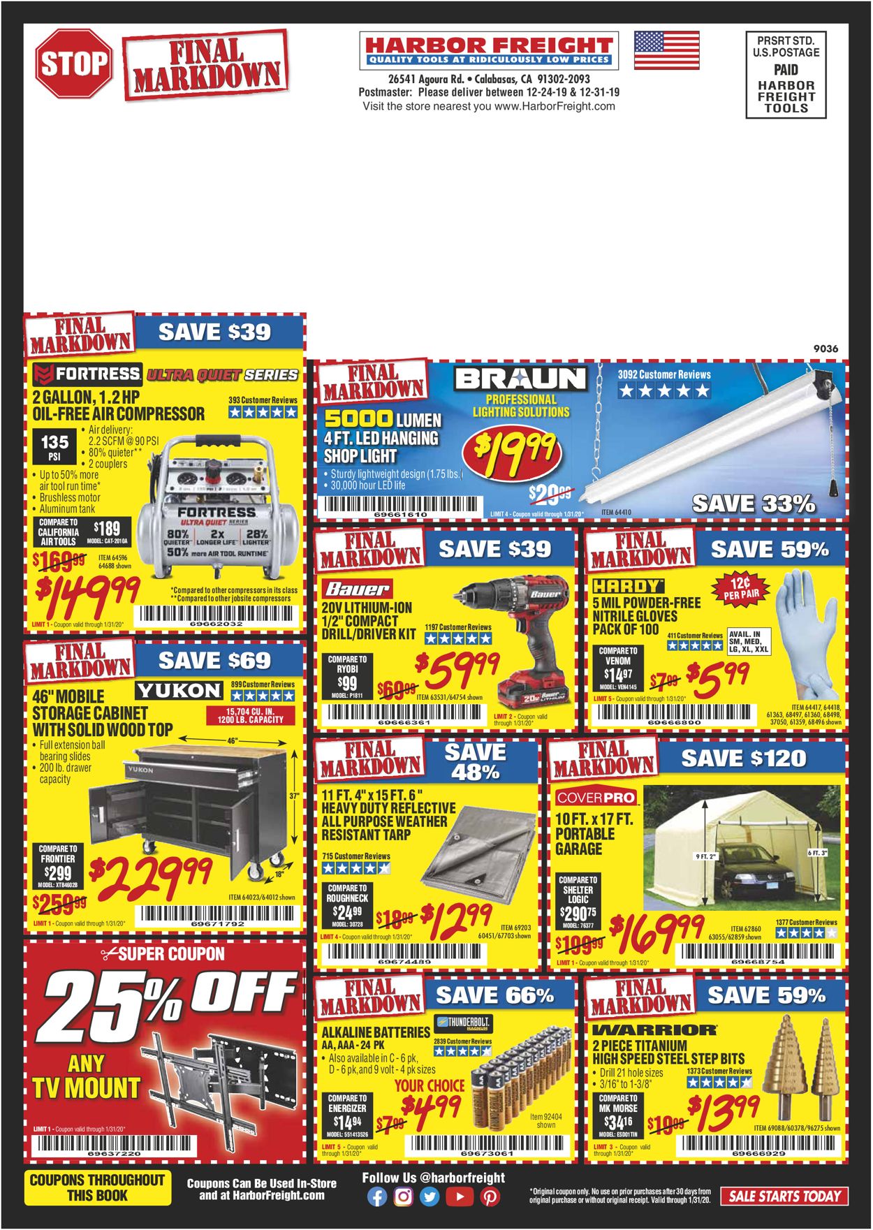 Harbor Freight Weekly Ad Circular - valid 01/01-01/31/2020 (Page 48)