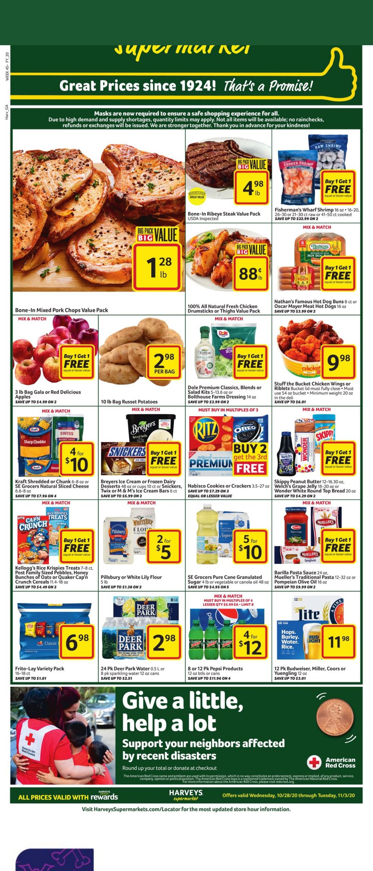 Harveys Supermarket Weekly Ad Circular - valid 10/28-11/03/2020
