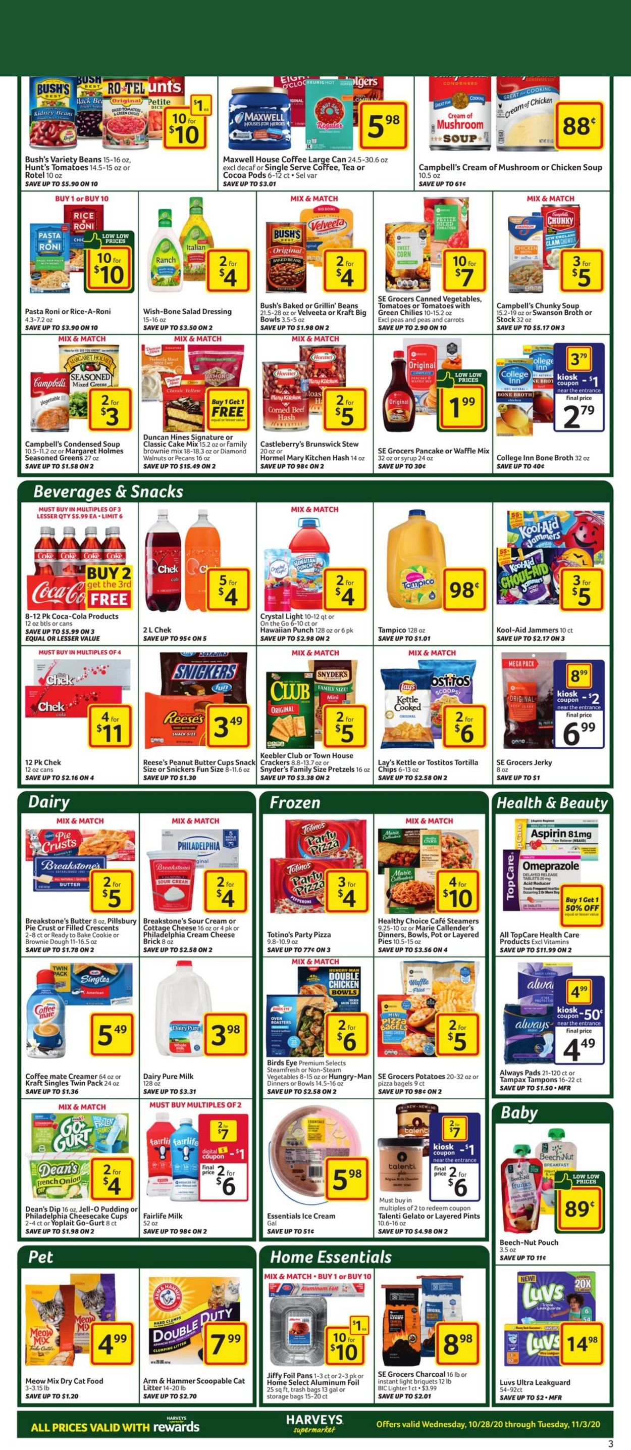 Harveys Supermarket Weekly Ad Circular - valid 10/28-11/03/2020 (Page 4)
