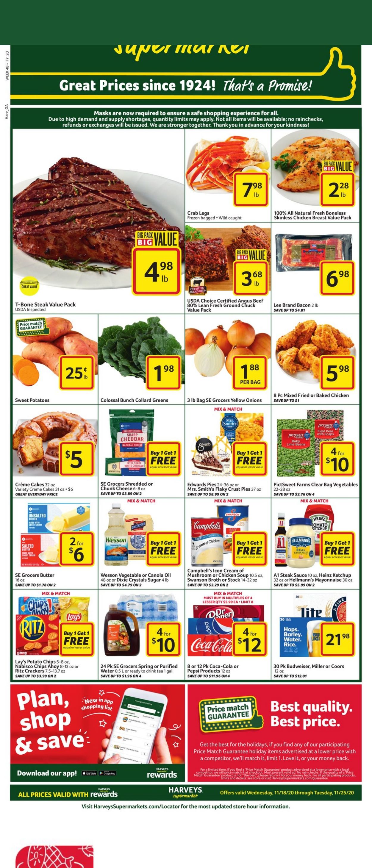 Harveys Supermarket Weekly Ad Circular - valid 11/18-11/25/2020