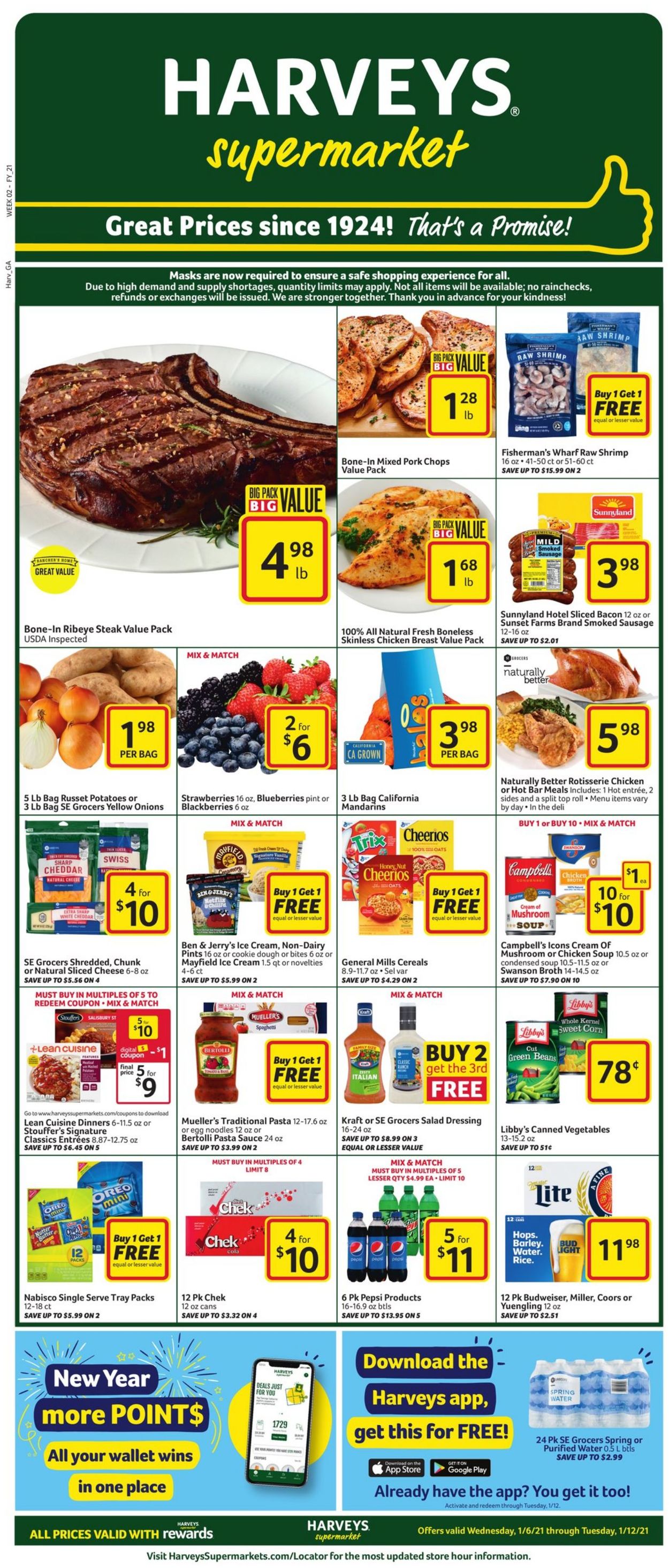 Harveys Supermarket Weekly Ad Circular - valid 01/06-01/12/2021