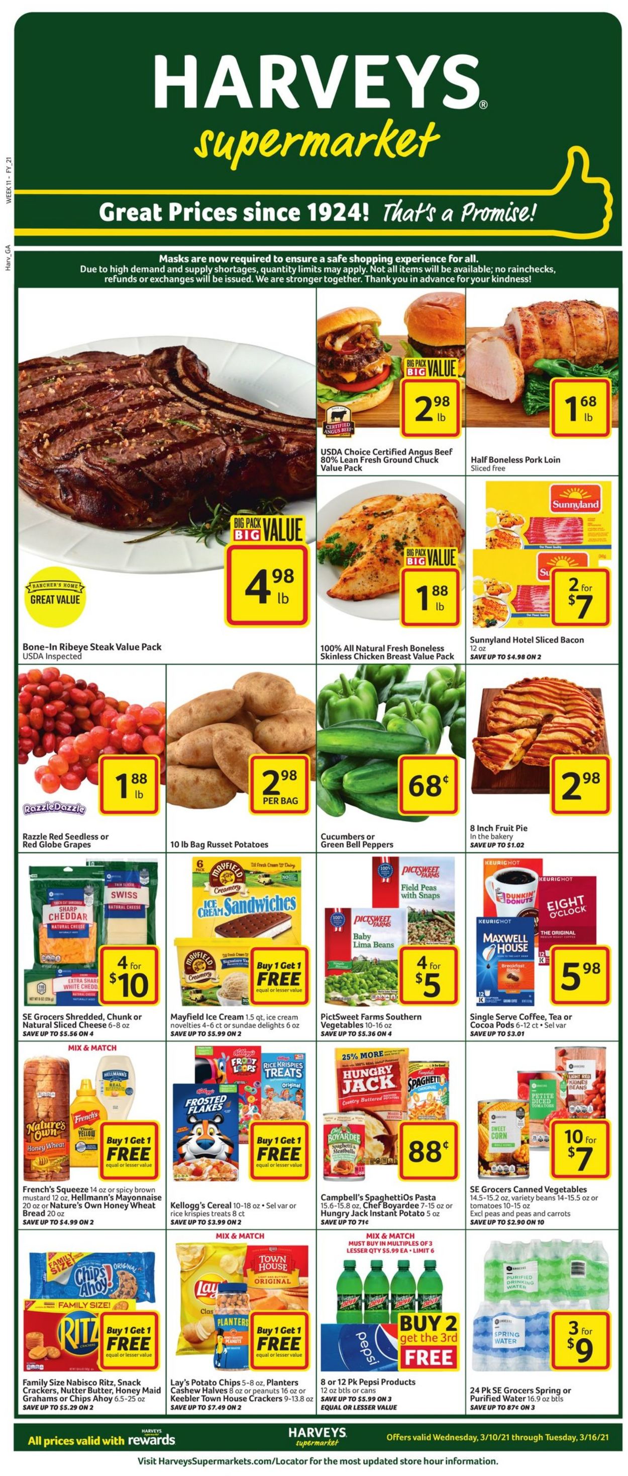 Harveys Supermarket Weekly Ad Circular - valid 03/10-03/16/2021