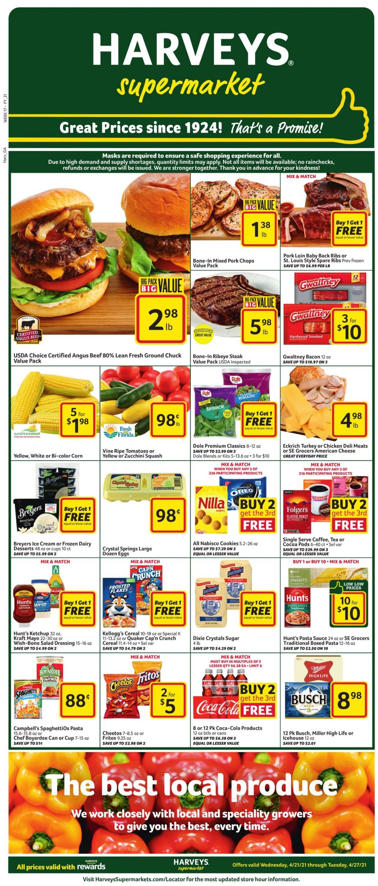 Harveys Supermarket Weekly Ad Circular - valid 04/21-04/27/2021