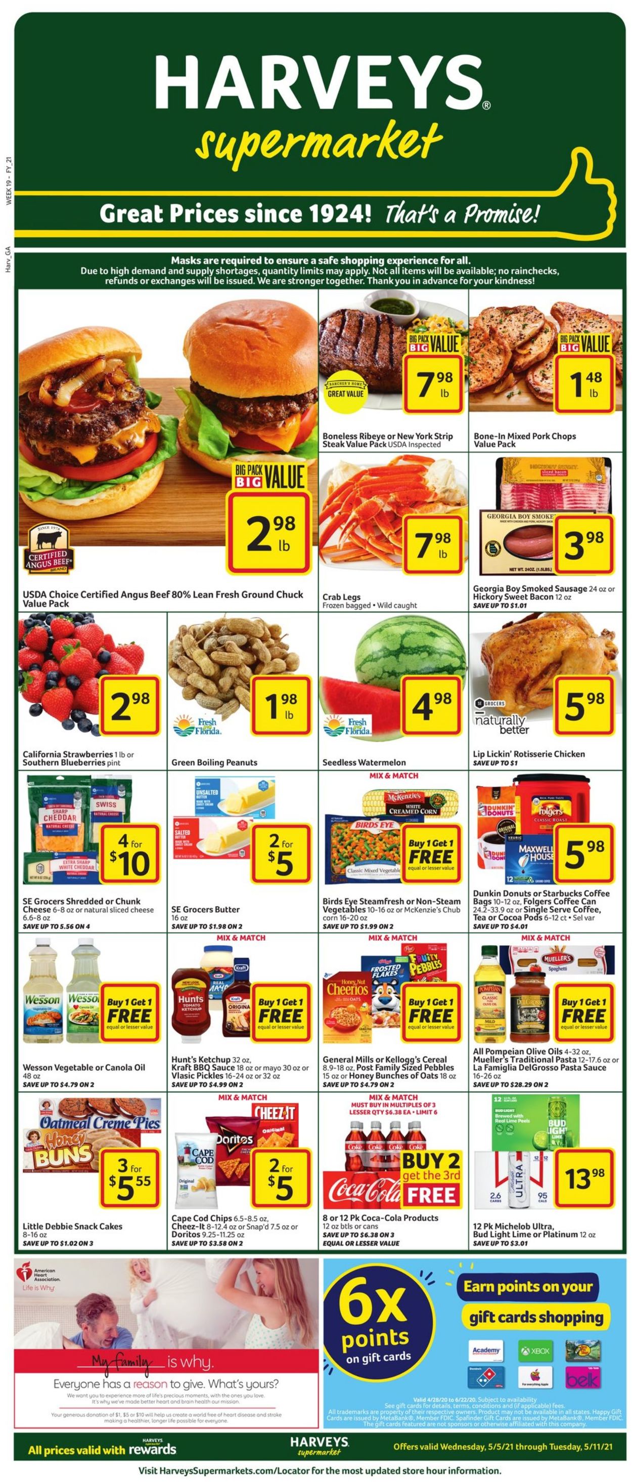 Harveys Supermarket Weekly Ad Circular - valid 05/05-05/11/2021