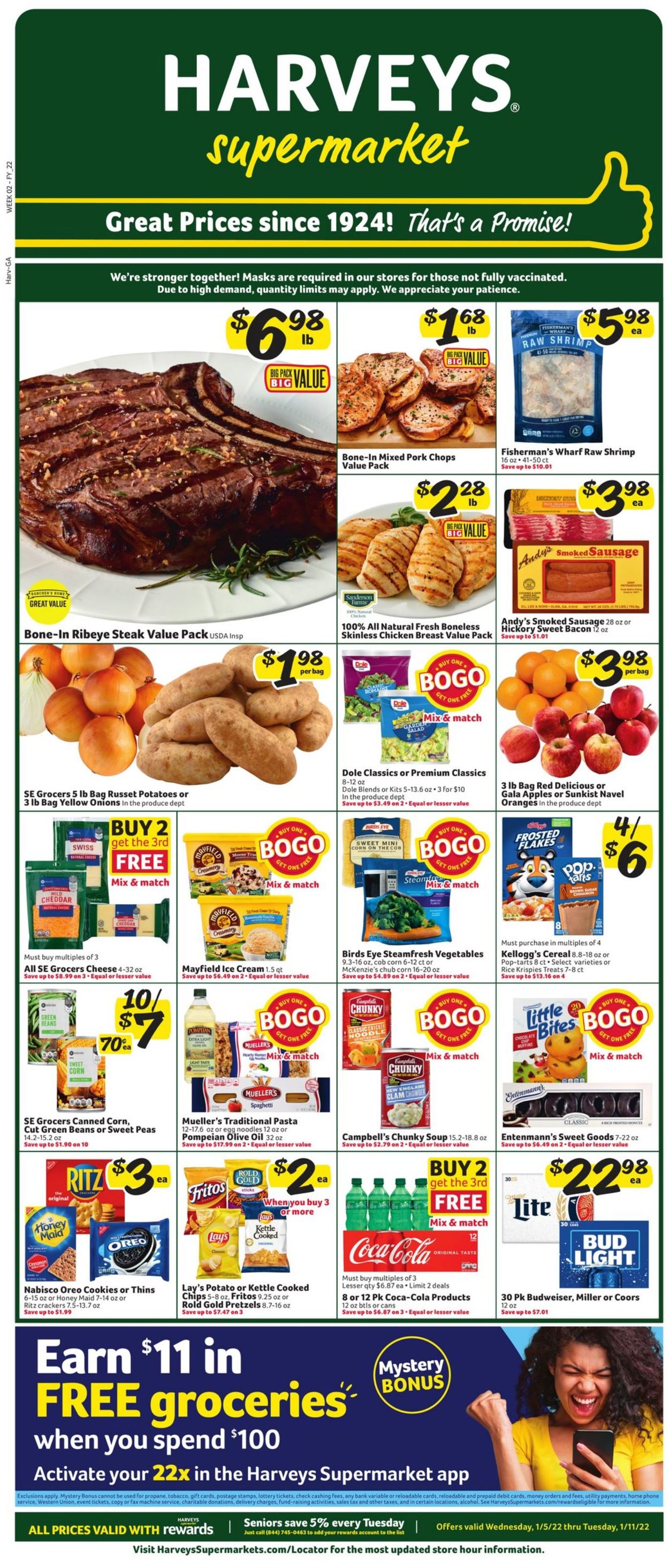 Harveys Supermarket Weekly Ad Circular - valid 01/05-01/11/2022