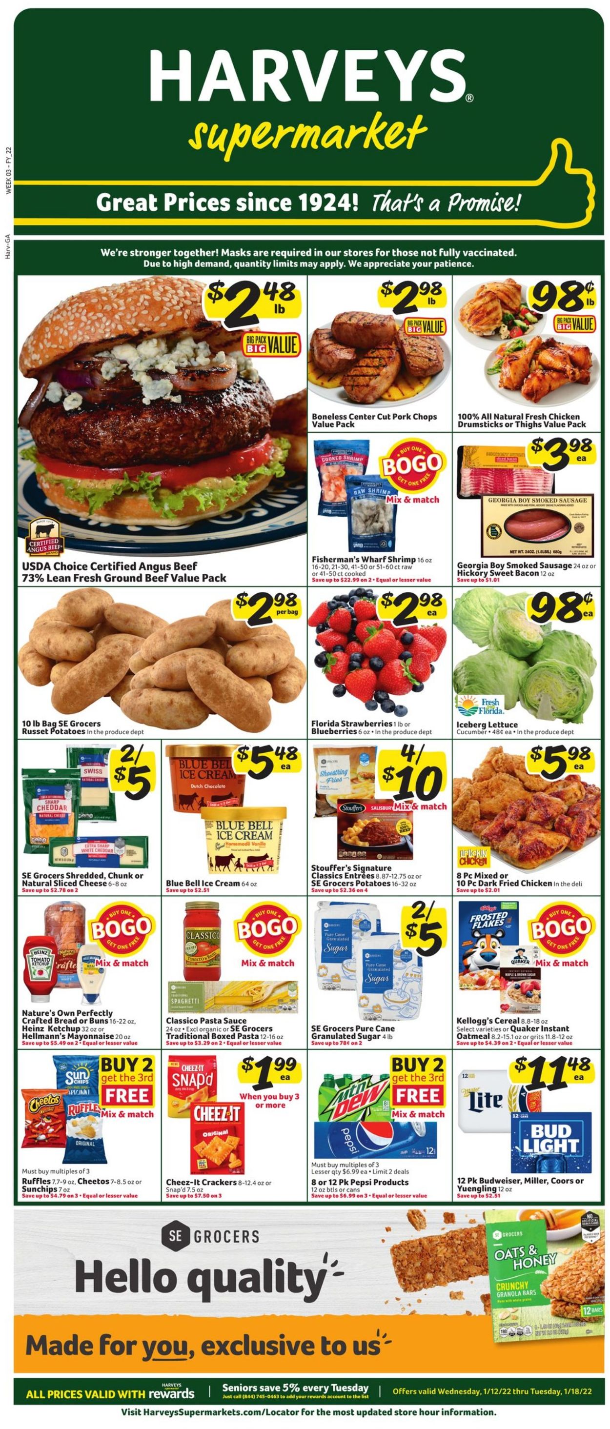 Harveys Supermarket Weekly Ad Circular - valid 01/12-01/18/2022