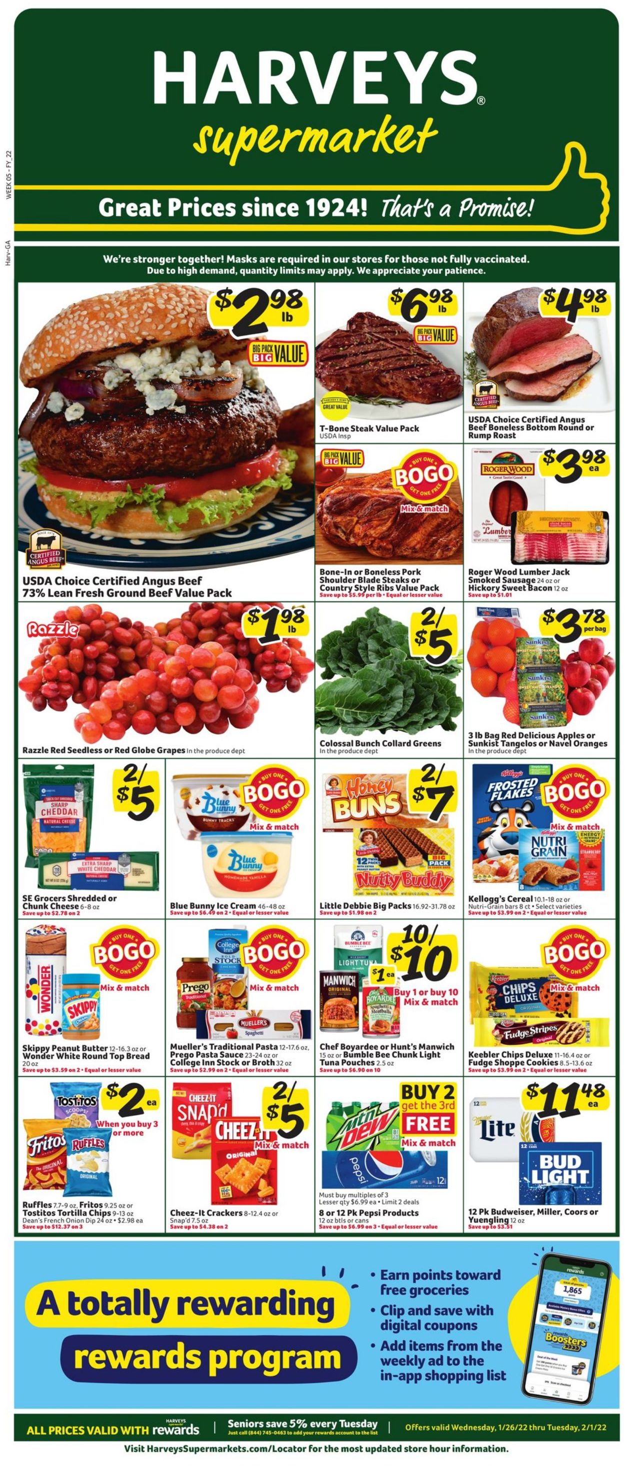 Harveys Supermarket Weekly Ad Circular - valid 01/26-02/01/2022