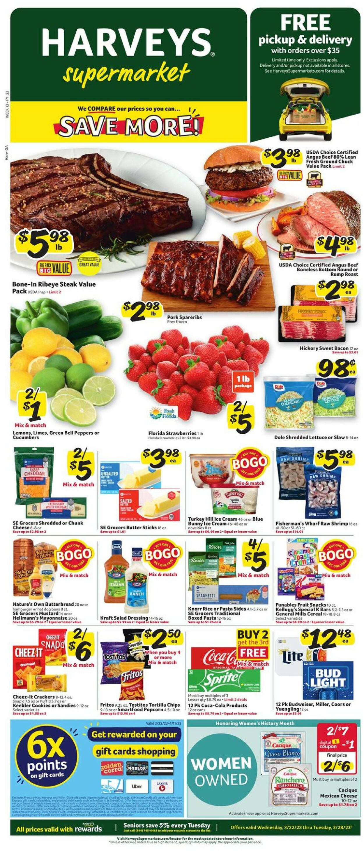 Harveys Supermarket Weekly Ad Circular - valid 03/22-03/28/2023
