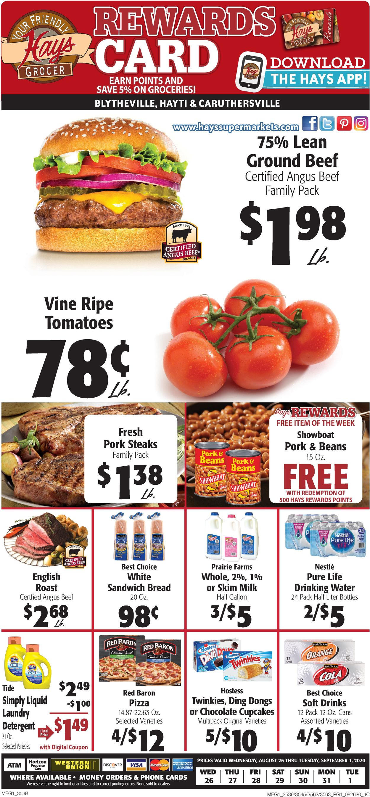 Hays Supermarket Weekly Ad Circular - valid 08/26-09/01/2020