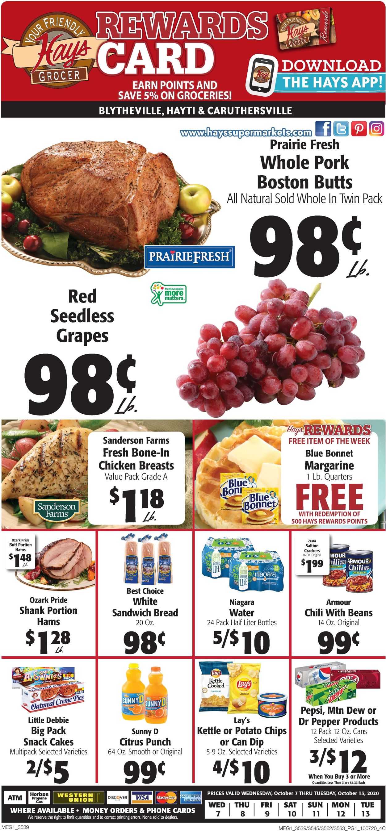 Hays Supermarket Weekly Ad Circular - valid 10/07-10/13/2020