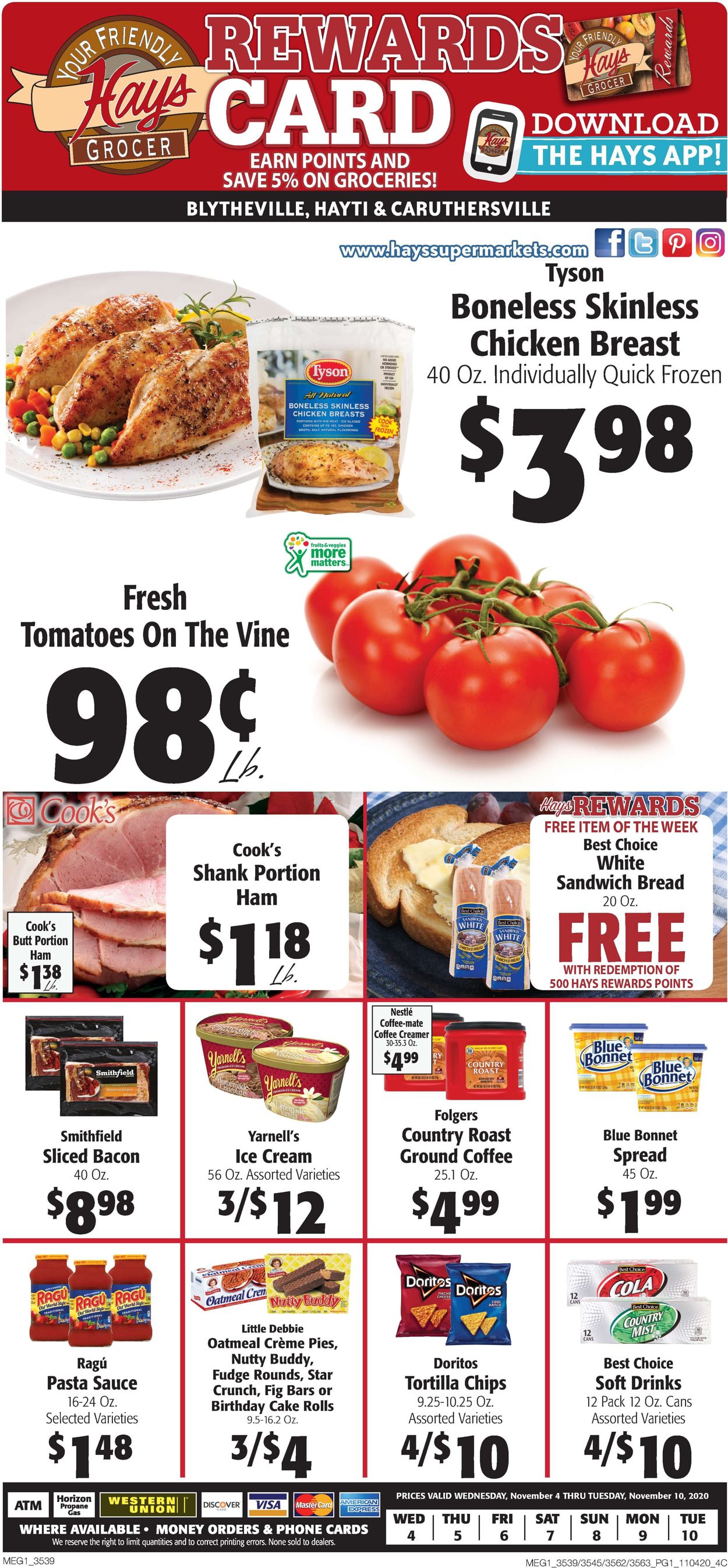 Hays Supermarket Weekly Ad Circular - valid 11/04-11/10/2020