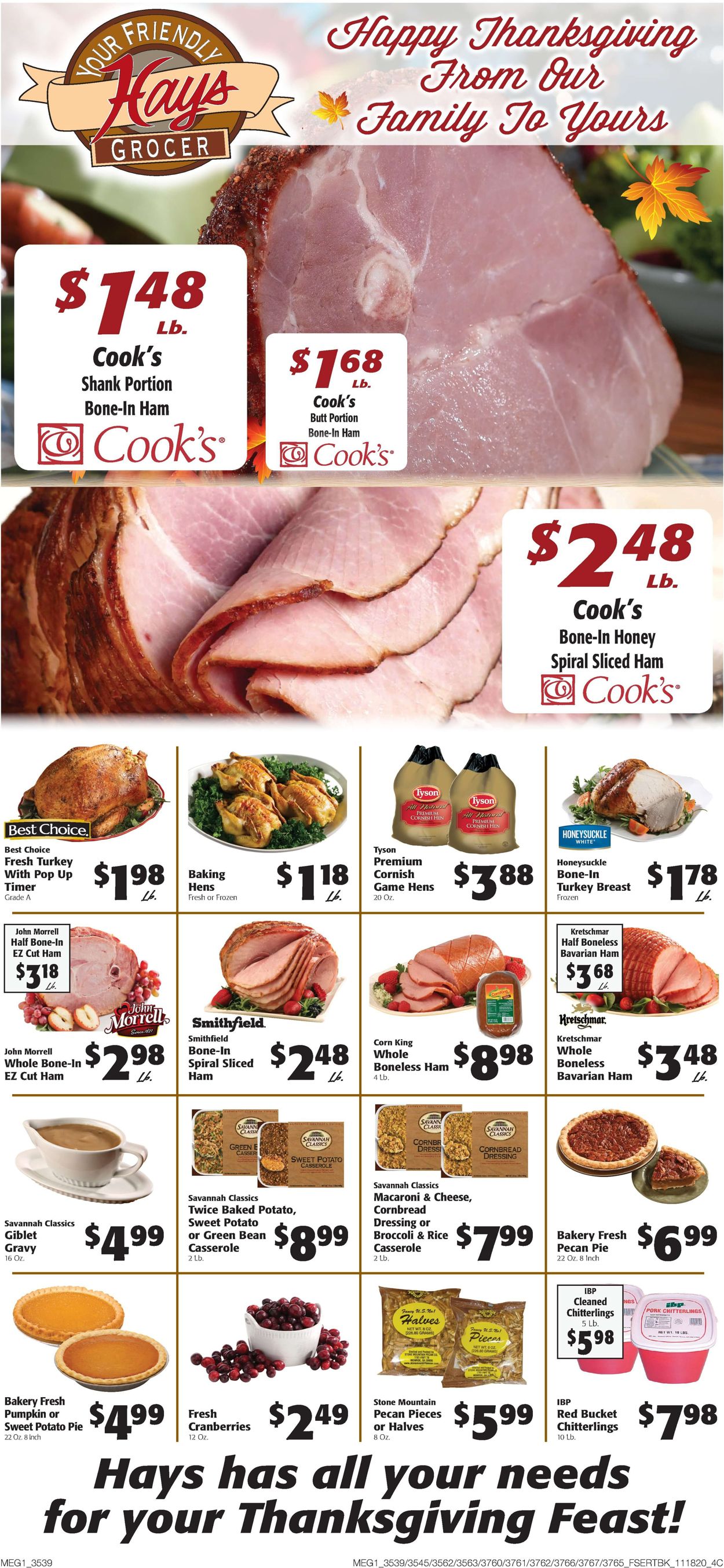 Hays Supermarket Thanksgiving ad 2020 Weekly Ad Circular - valid 11/18-11/26/2020 (Page 2)