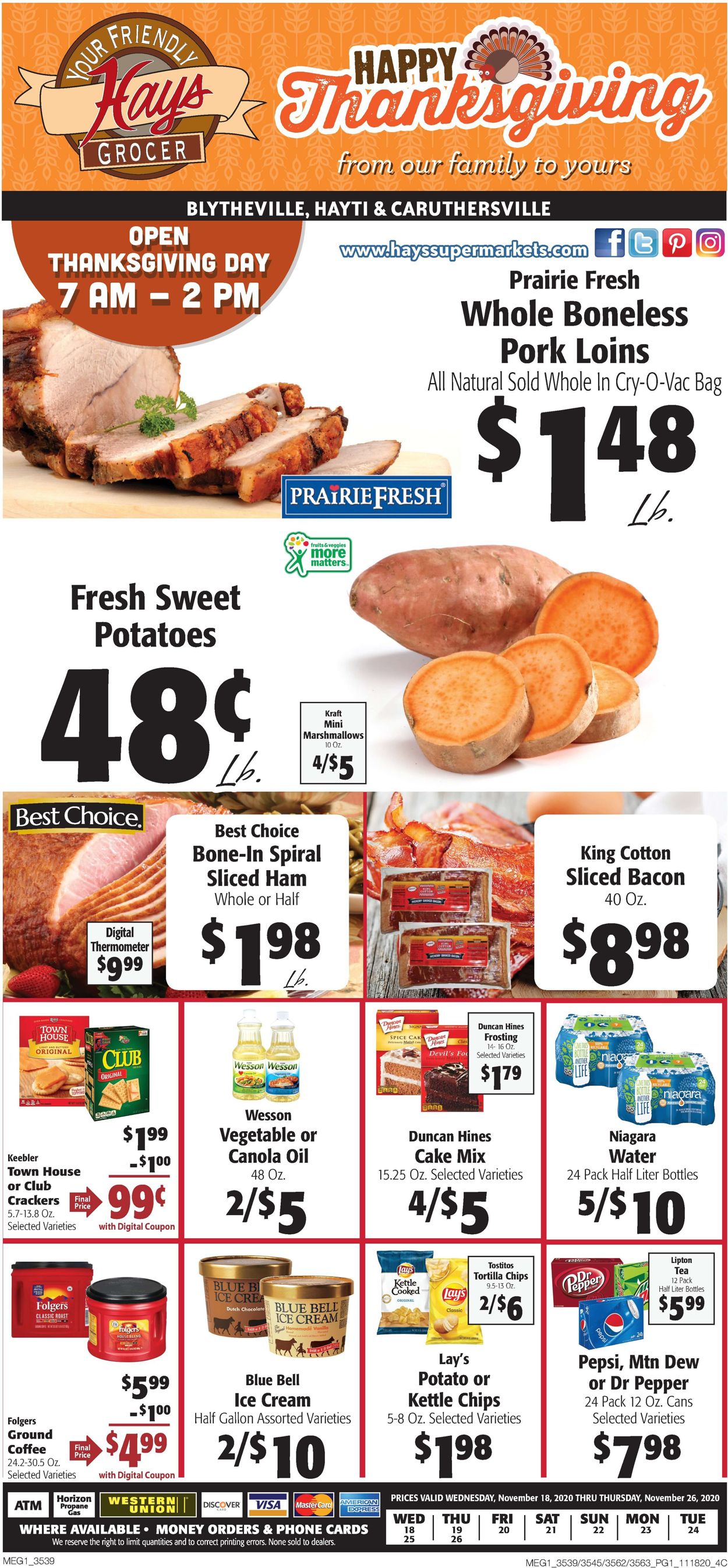 Hays Supermarket Thanksgiving ad 2020 Weekly Ad Circular - valid 11/18-11/26/2020 (Page 3)