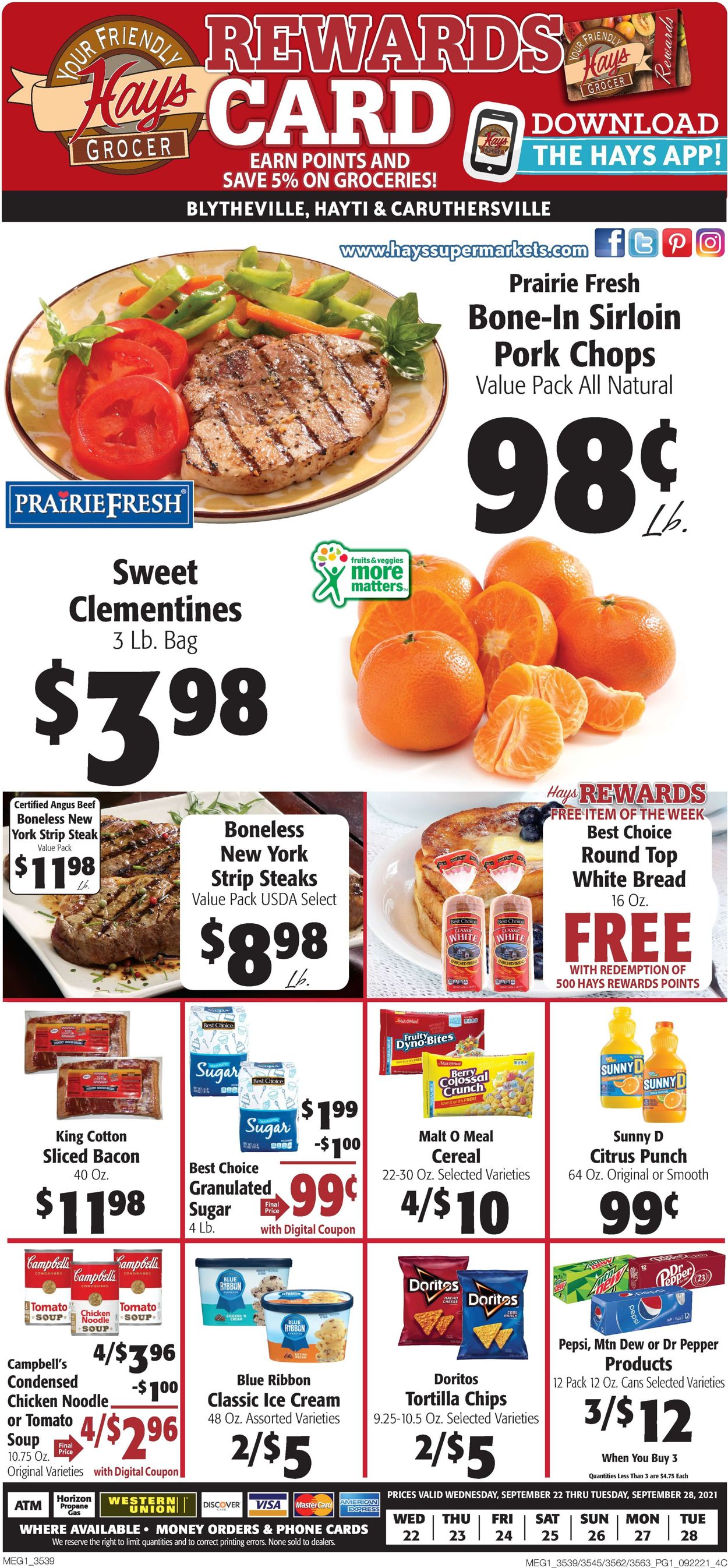 Hays Supermarket Weekly Ad Circular - valid 09/22-09/28/2021
