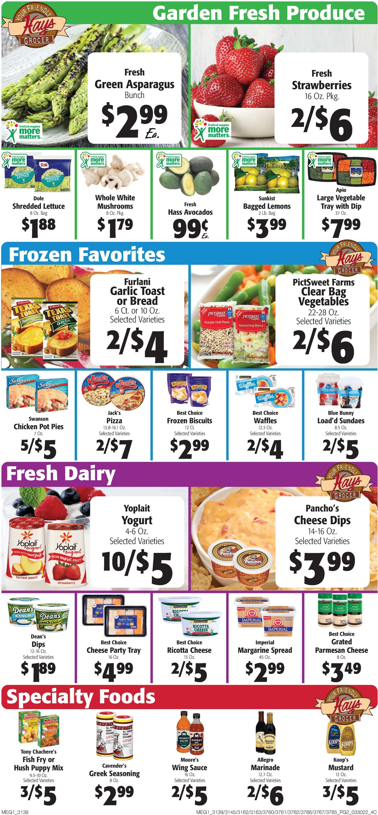 Hays Supermarket Weekly Ad Circular - valid 03/30-04/05/2022 (Page 2)