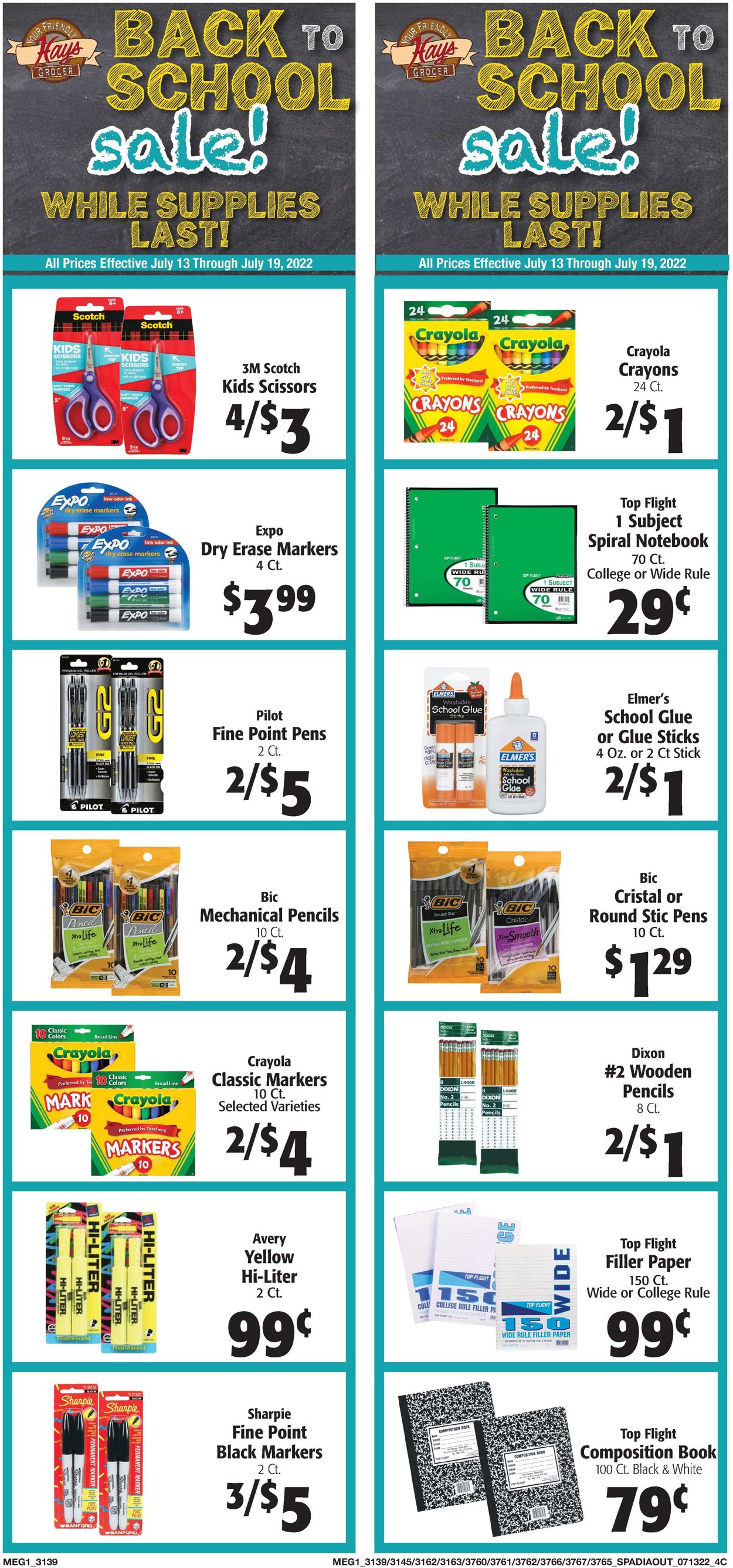 Hays Supermarket - Back To School Sale Weekly Ad Circular - valid 07/13-07/19/2022