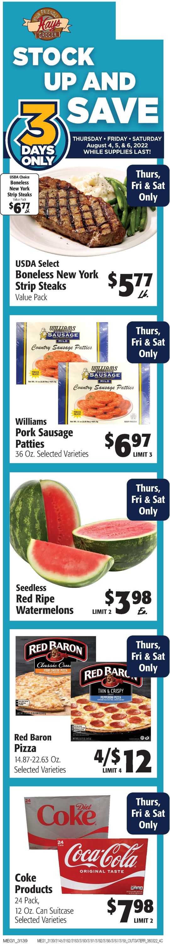 Hays Supermarket Weekly Ad Circular - valid 08/03-08/09/2022