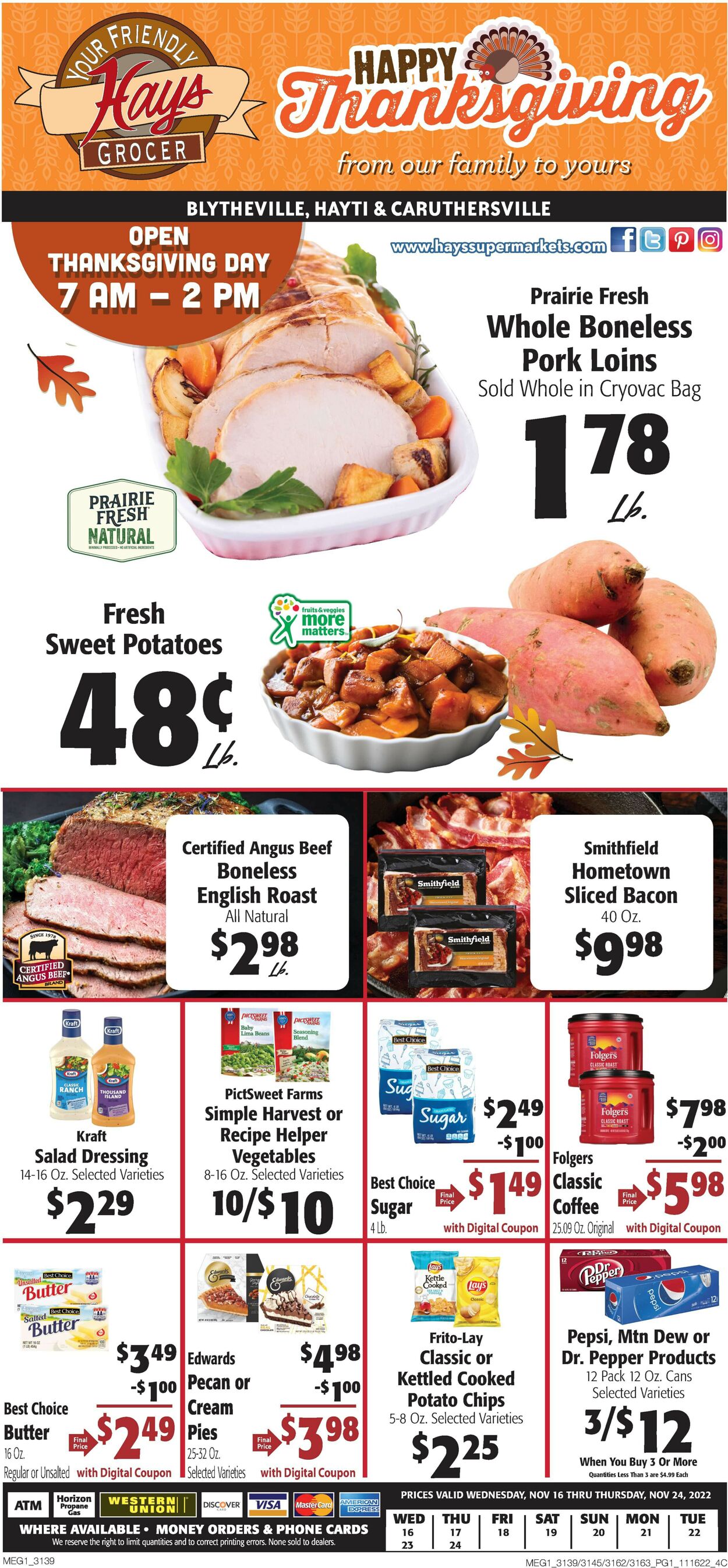 Hays Supermarket Weekly Ad Circular - valid 11/16-11/24/2022 (Page 3)