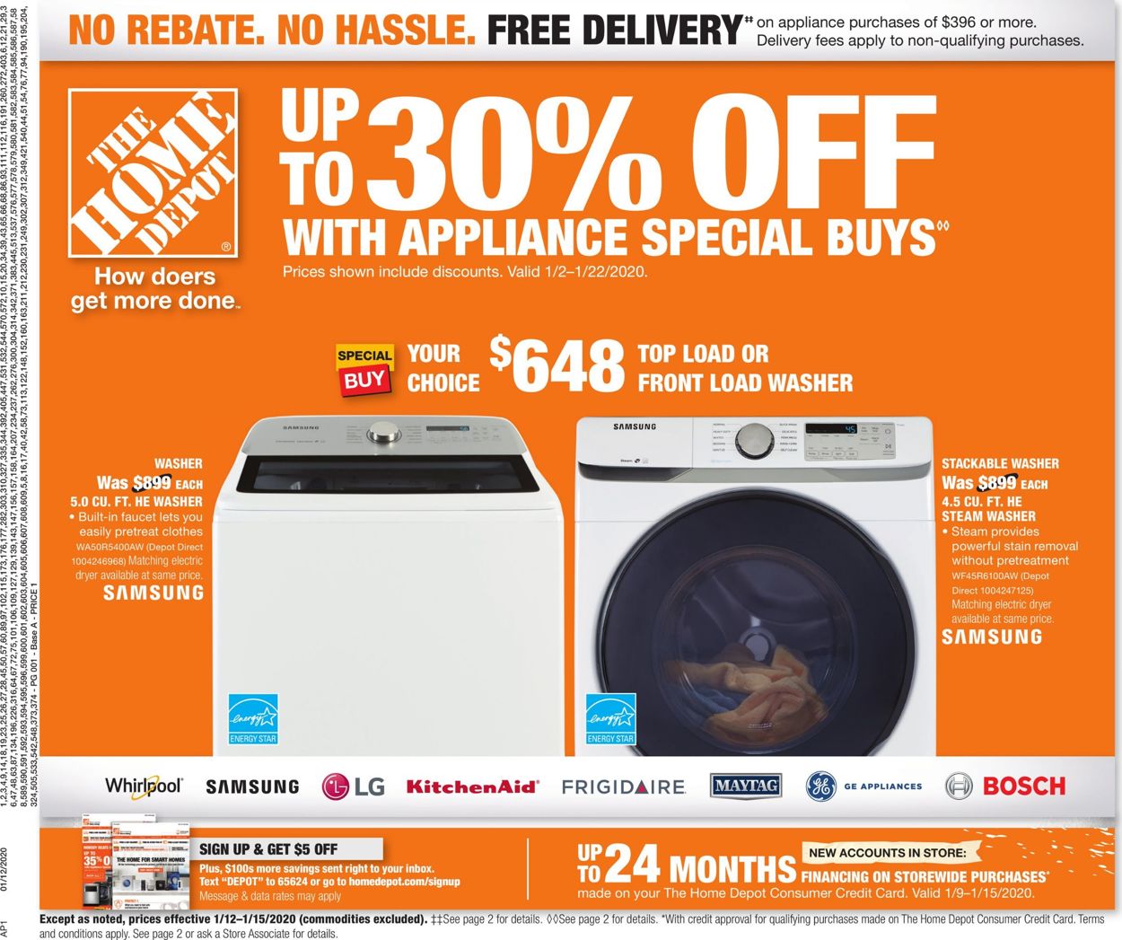 Home Depot Weekly Ad Circular - valid 01/12-01/15/2020