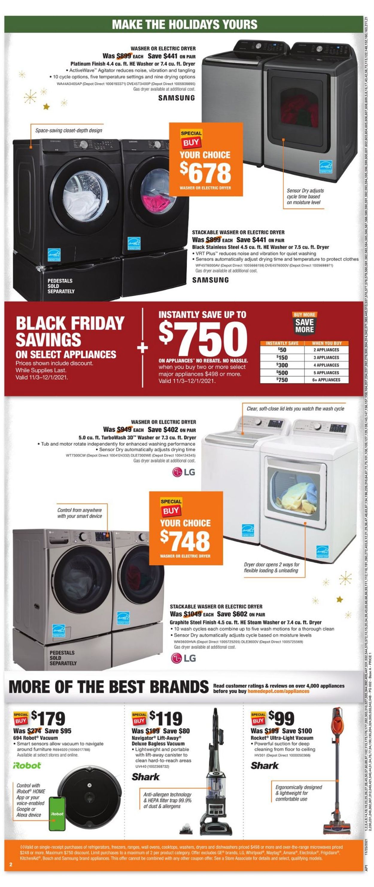 Home Depot BLACK FRIDAY 2021 Weekly Ad Circular - valid 11/25-12/01/2021 (Page 2)