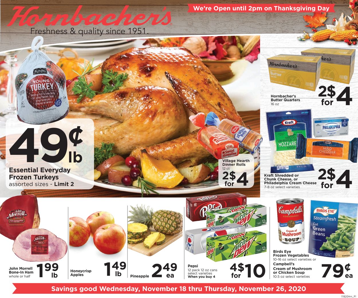 Hornbacher's Thanksgivig ad 2020 Weekly Ad Circular - valid 11/18-11/26/2020