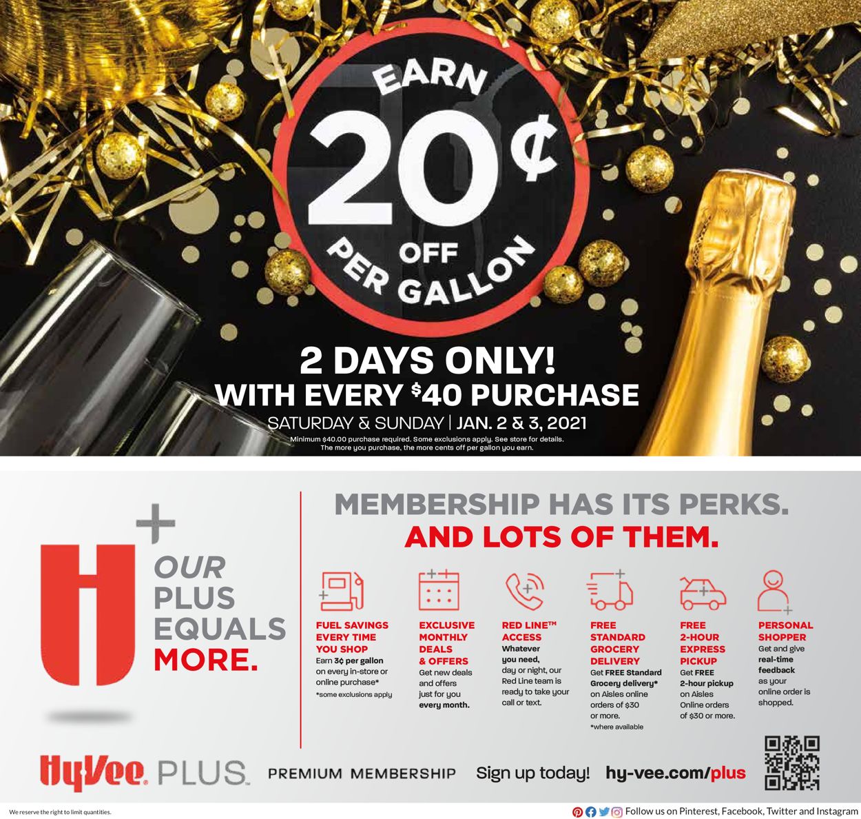 HyVee 2Day Fuel Saver Sale 2021 Ad Circular 01/02 01/03/2021 Rabato