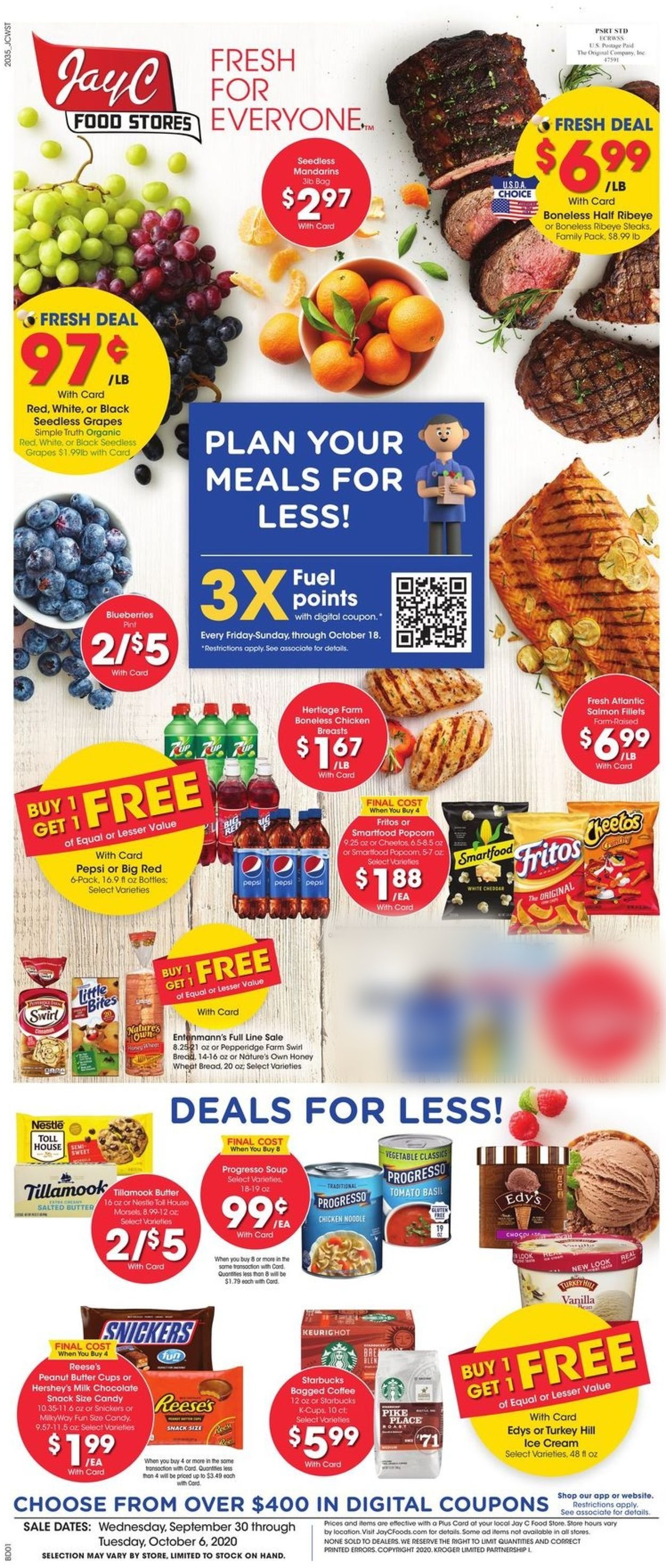 Jay C Food Stores Weekly Ad Circular - valid 09/30-10/06/2020