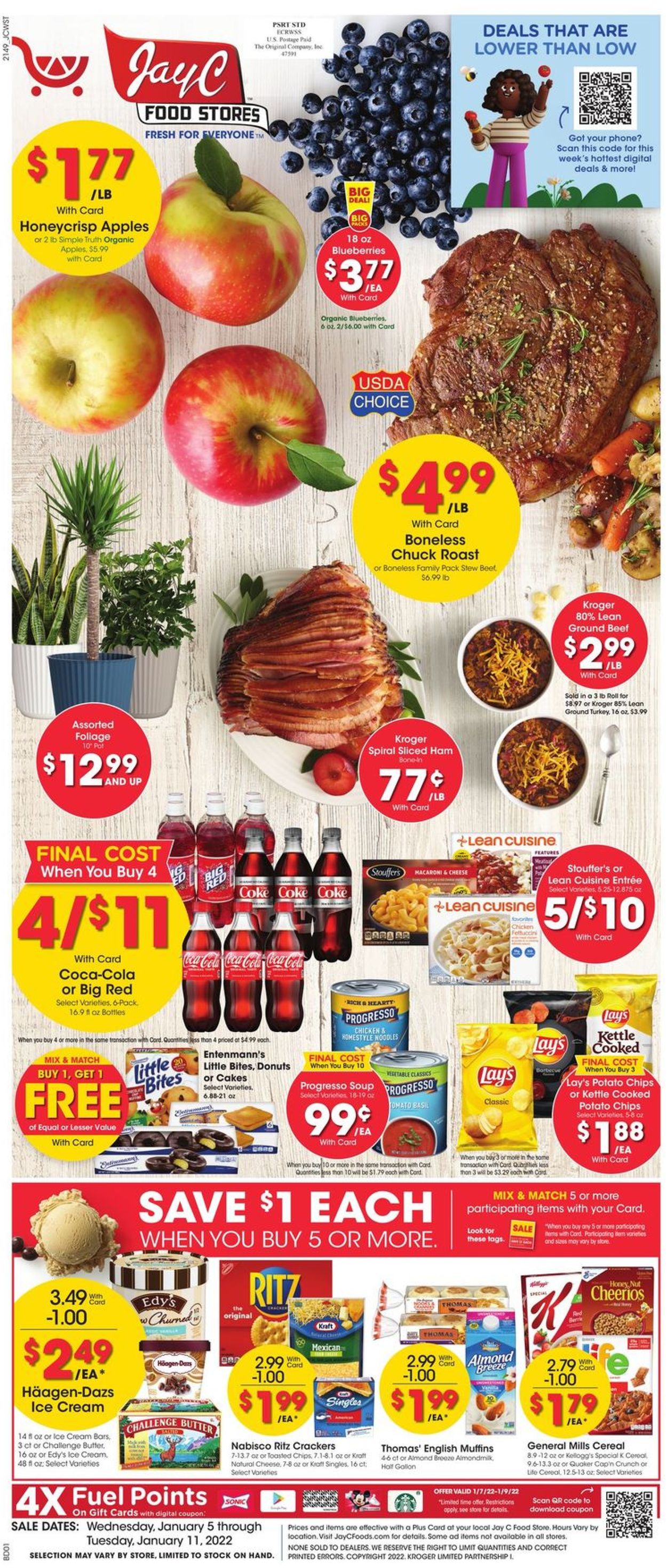 Jay C Food Stores Weekly Ad Circular - valid 01/05-01/11/2022