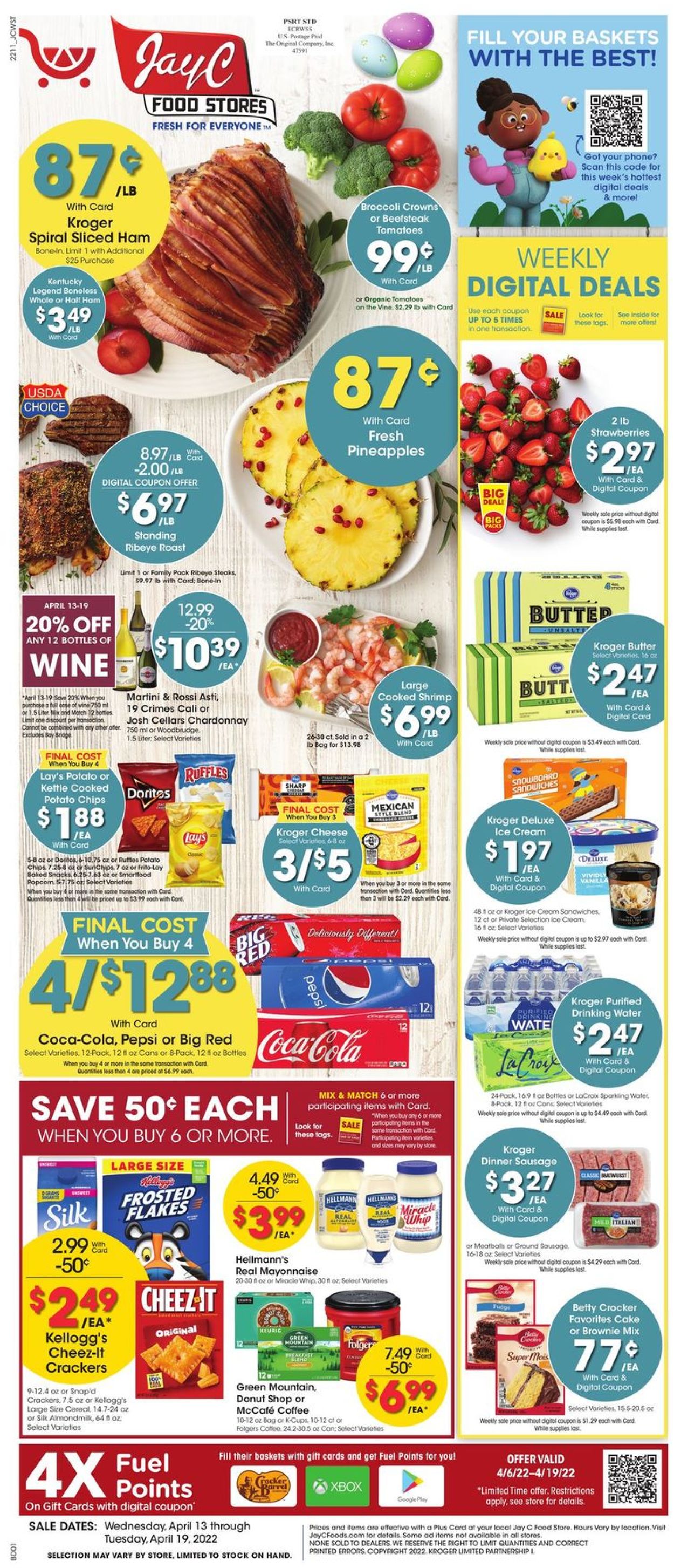 Jay C Food Stores EASTER AD 2022 Weekly Ad Circular - valid 04/13-04/19/2022