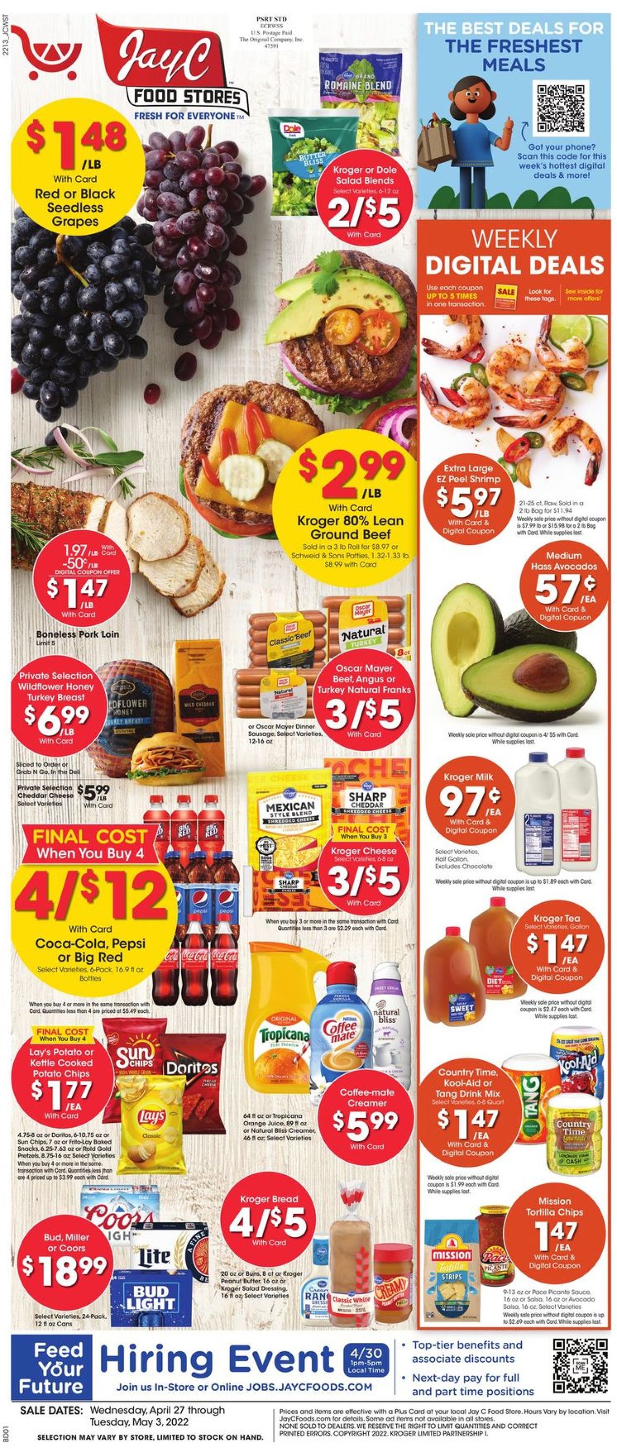 Jay C Food Stores Weekly Ad Circular - valid 04/27-05/03/2022