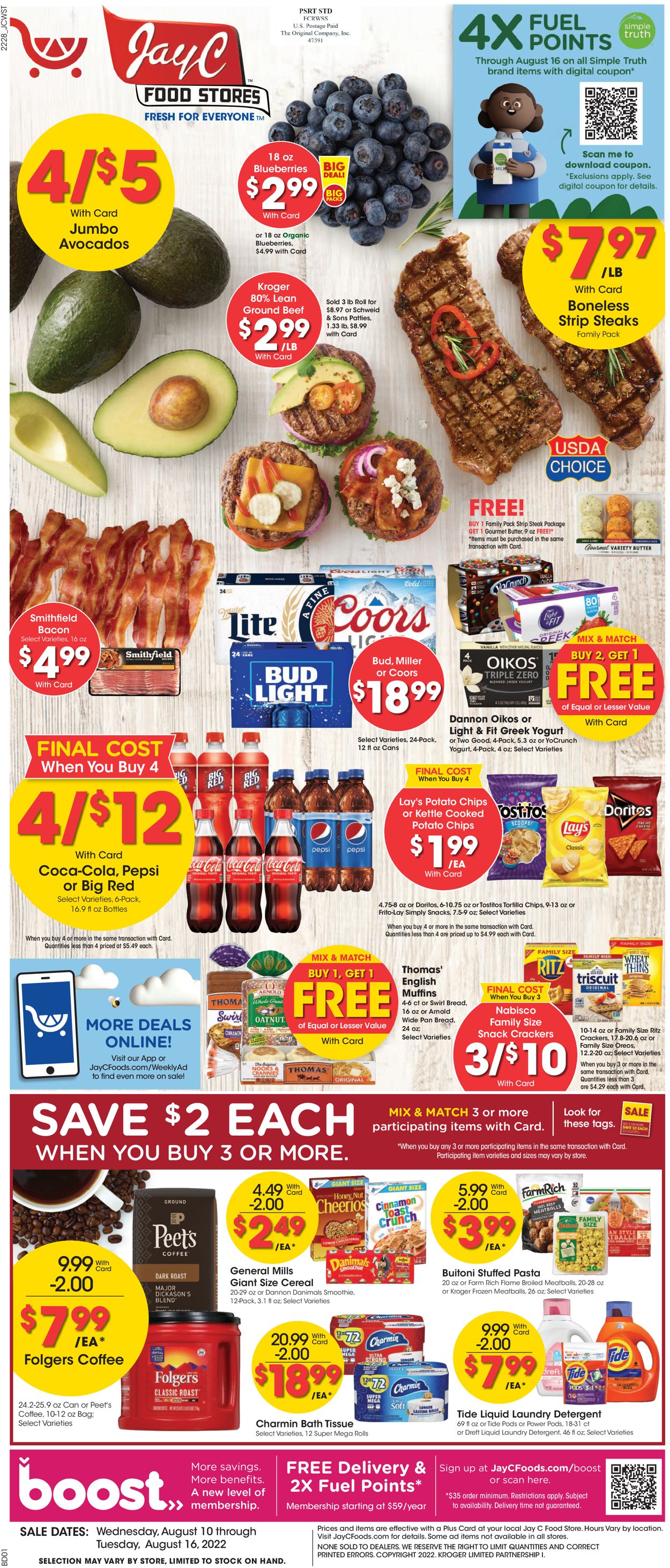 Jay C Food Stores Weekly Ad Circular - valid 08/10-08/16/2022