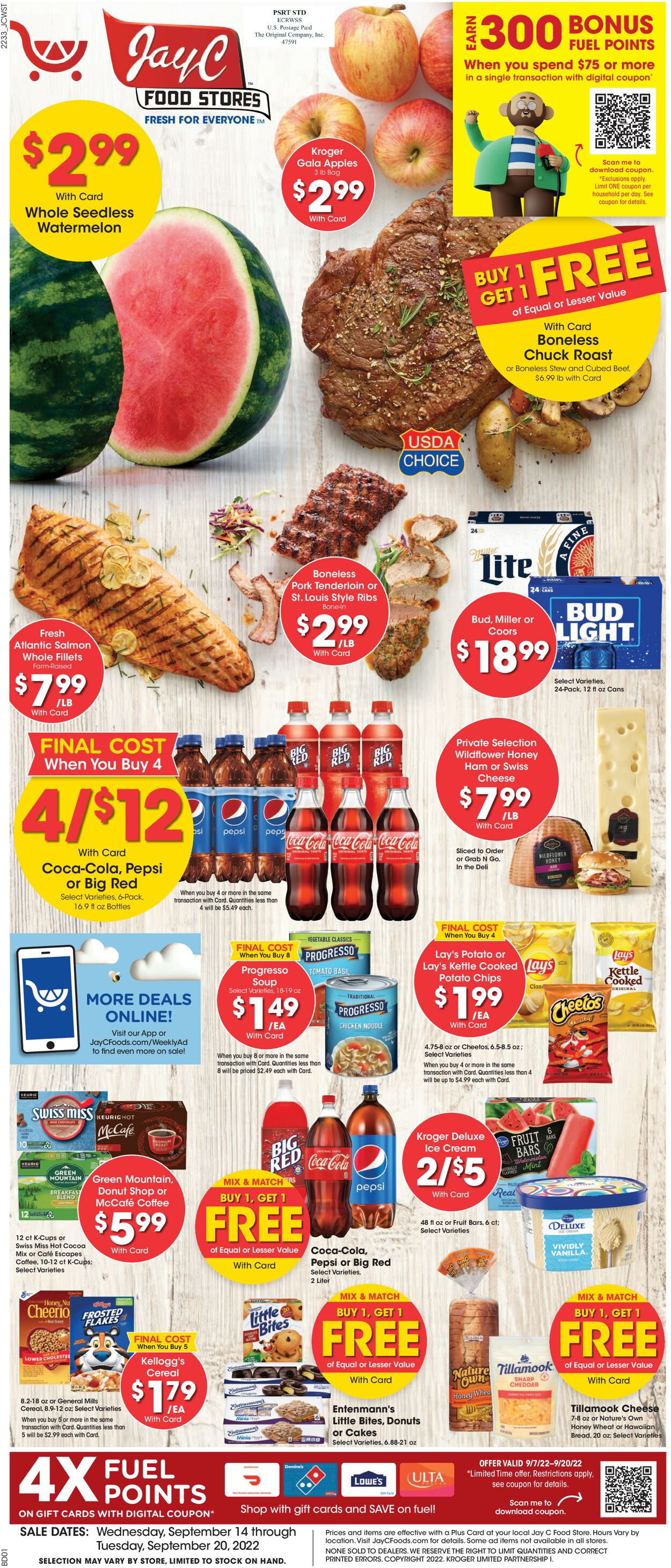 Jay C Food Stores Weekly Ad Circular - valid 09/14-09/20/2022
