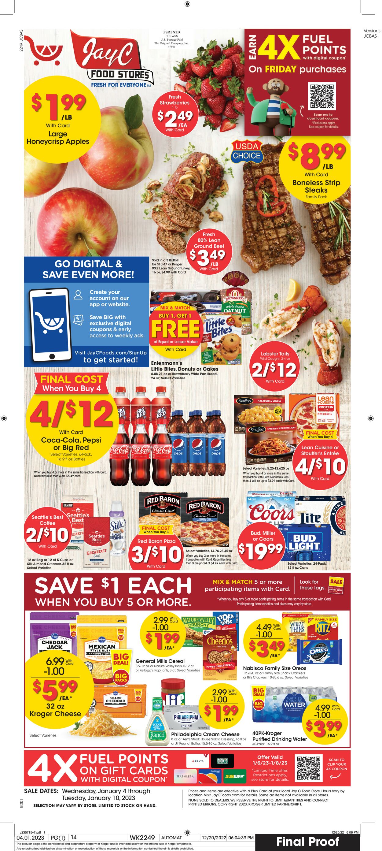 Jay C Food Stores Weekly Ad Circular - valid 01/04-01/10/2023